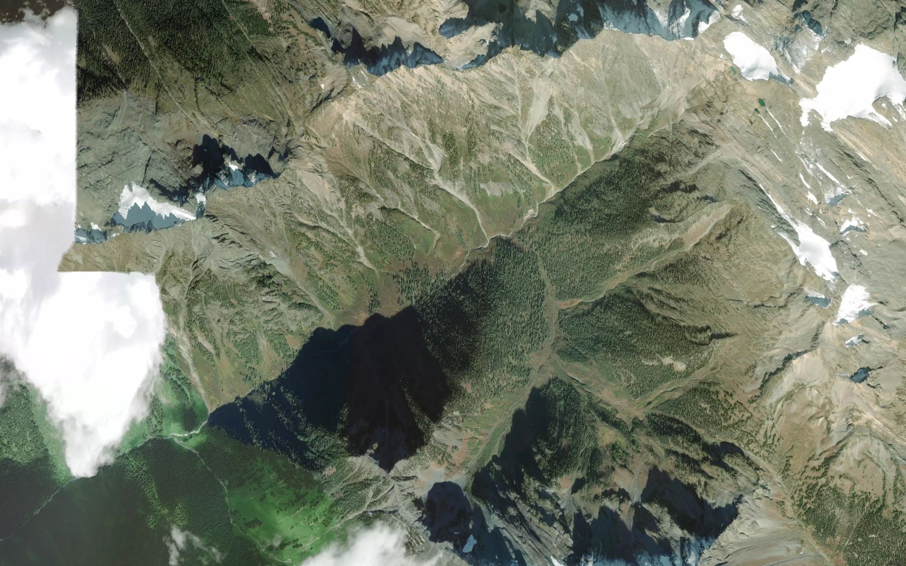 Satellite map of the Rennie Creek
