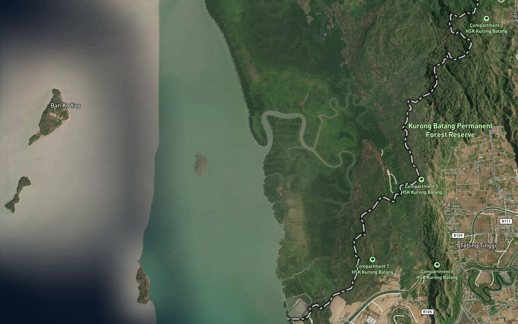 Satellite map of the Khlong Tham