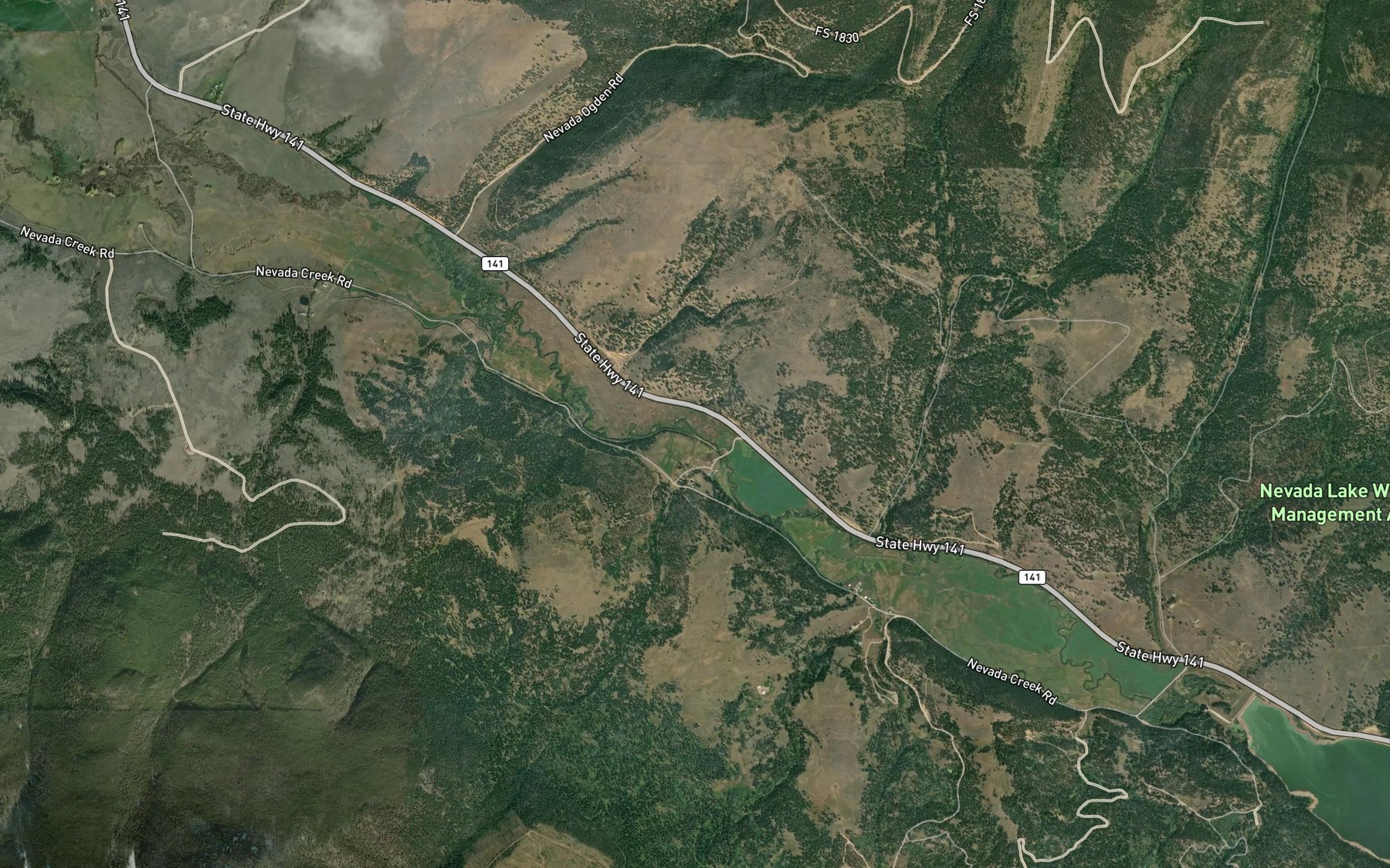 Satellite map of the Cooper Creek
