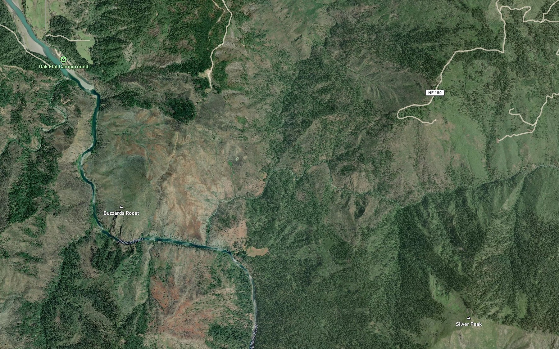Satellite map of the North Fork Indigo Creek