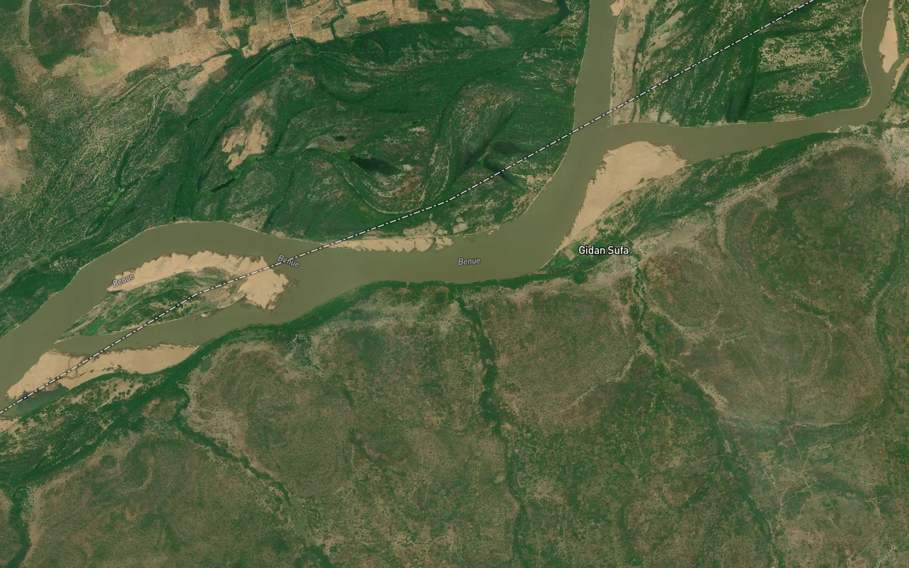 Satellite map of the River Abata