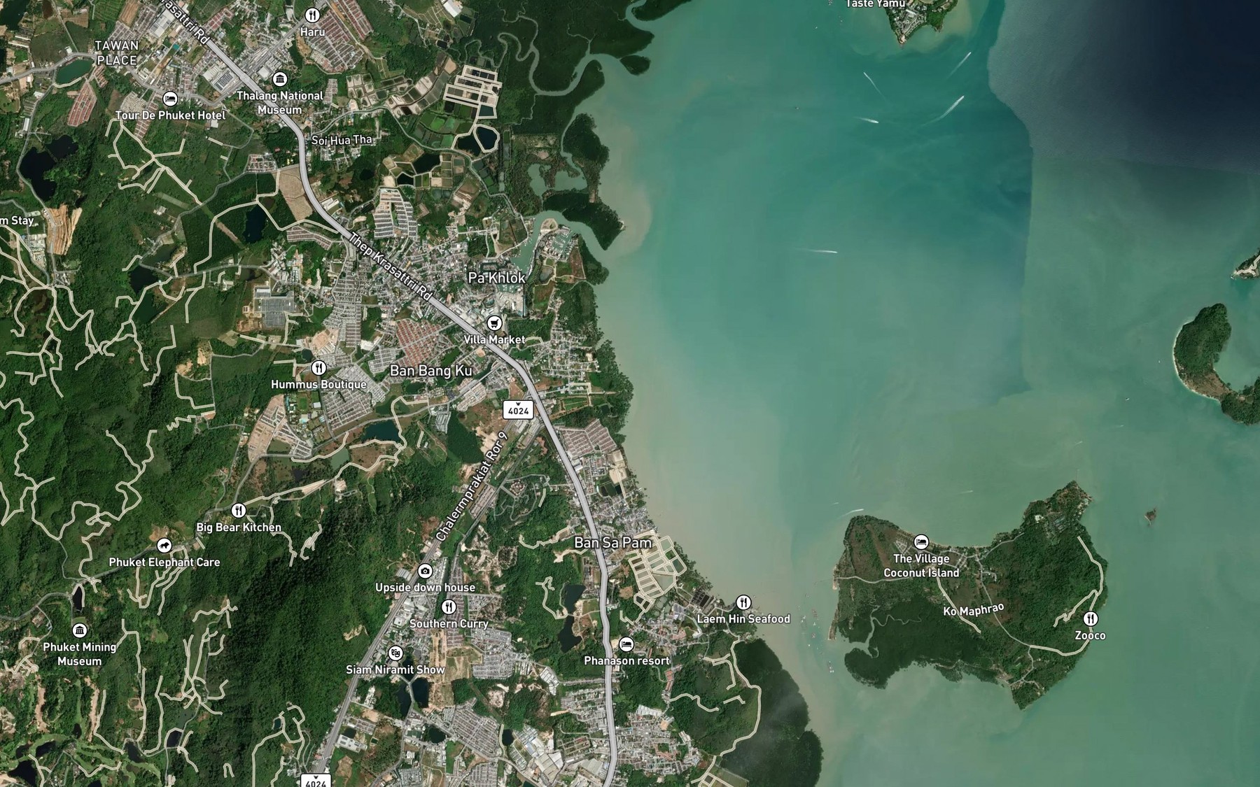 Satellite map of the Khlong Chang Phan Lang