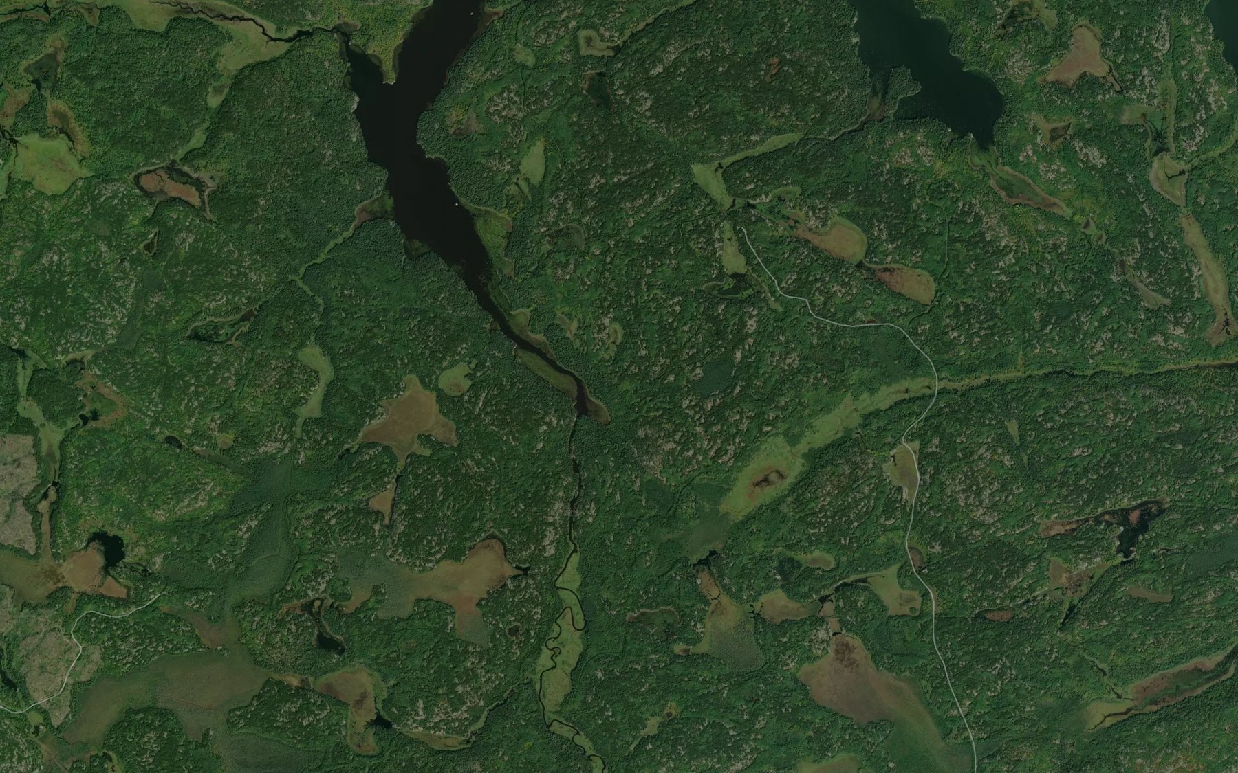 Satellite map of the Splitrock River