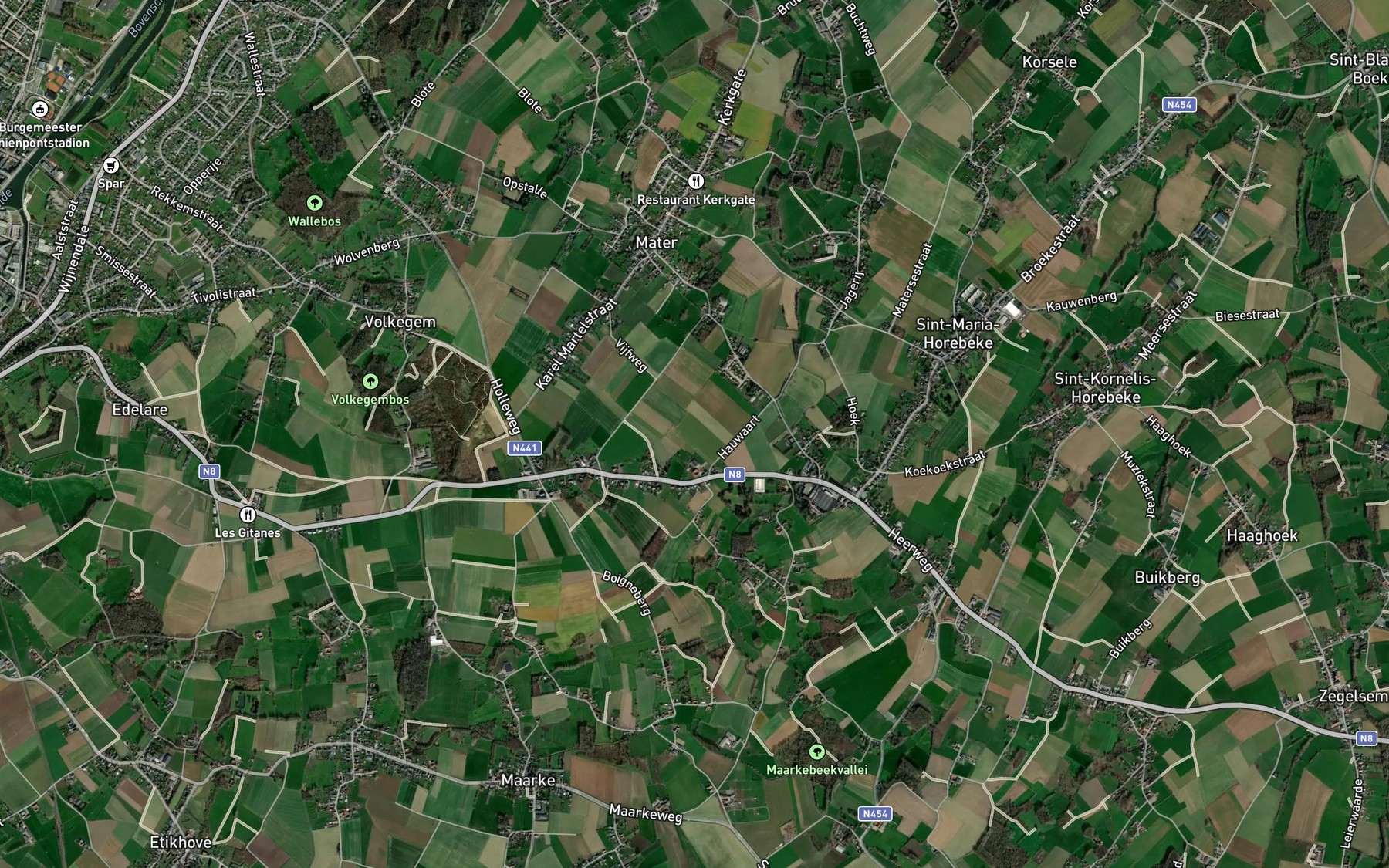 Satellite map of the Borrebeek