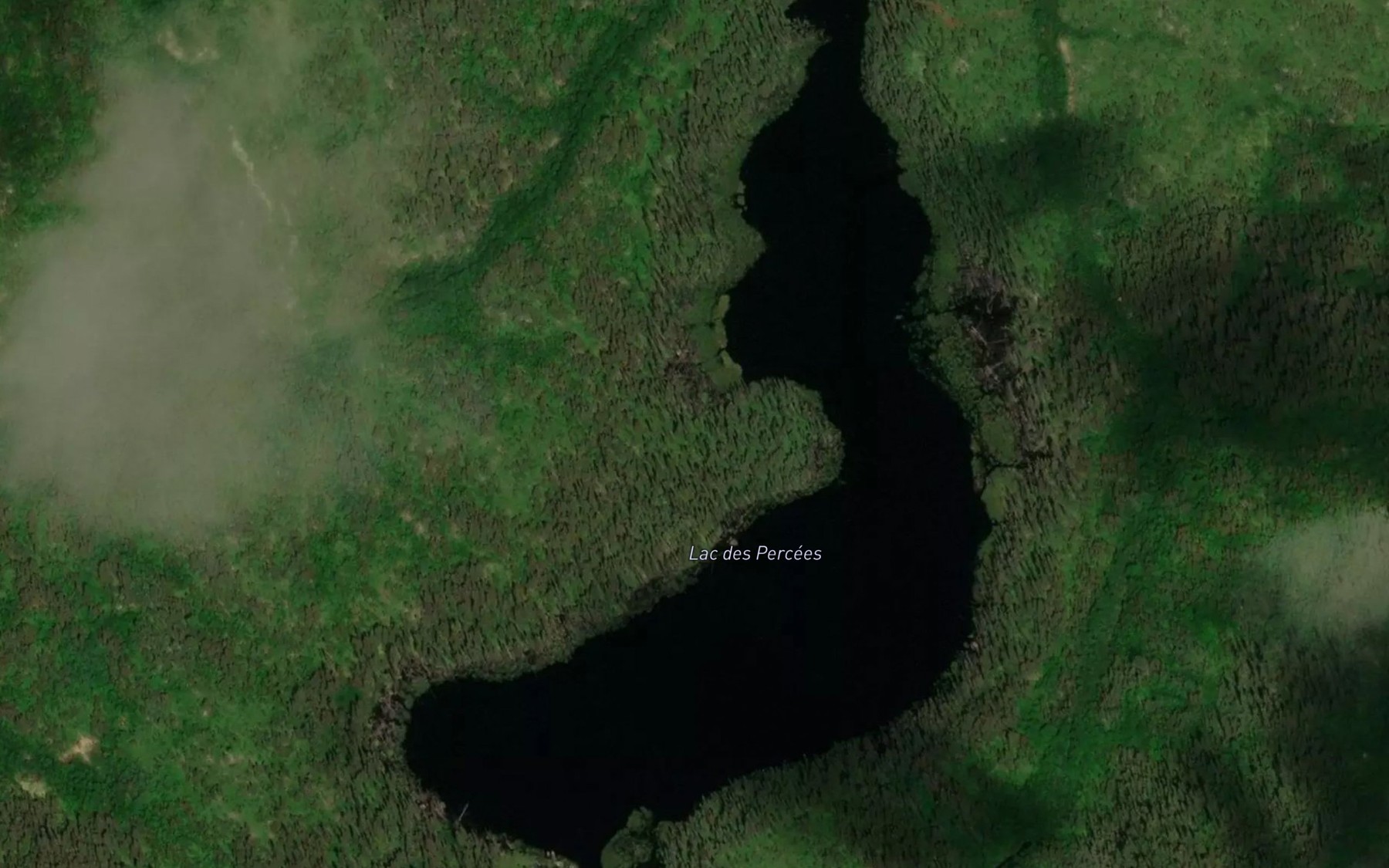Satellite map of the Lac des Percees