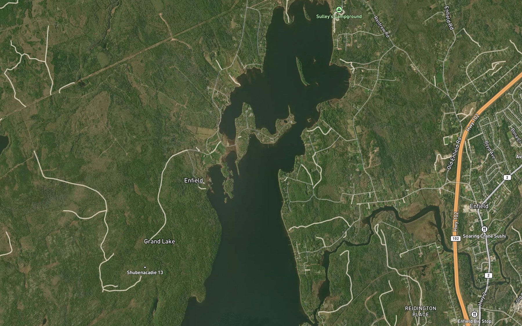 Satellite map of the Annand Brook