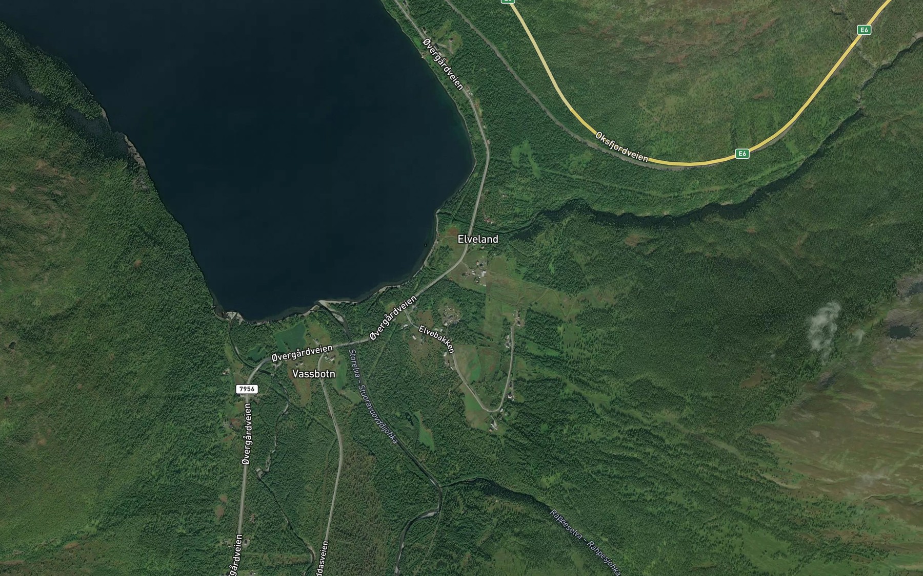 Satellite map of the Kaldelva