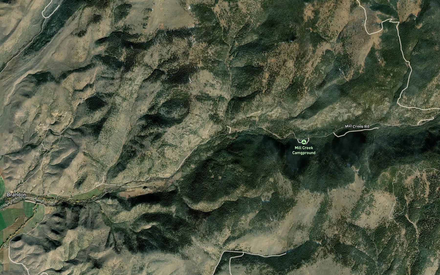 Satellite map of the Cow Creek