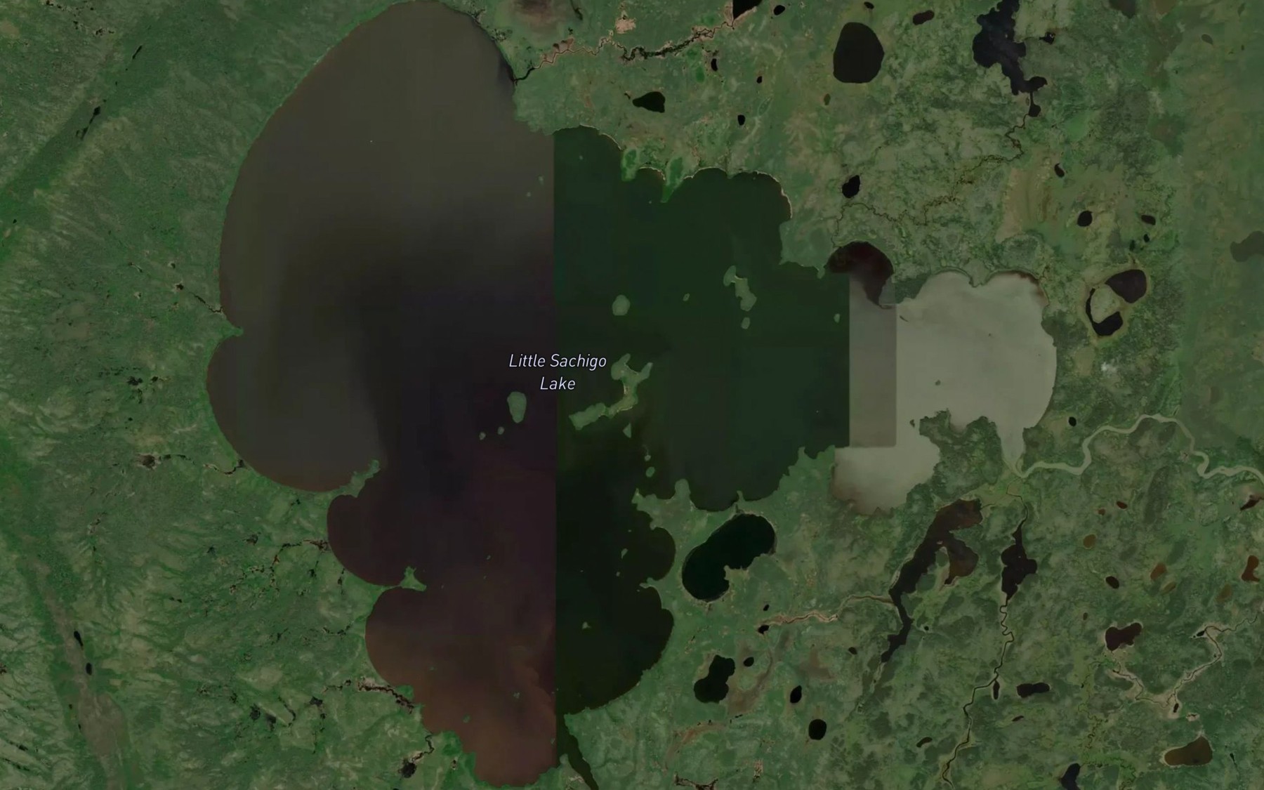 Satellite map of the Little Sachigo Lake