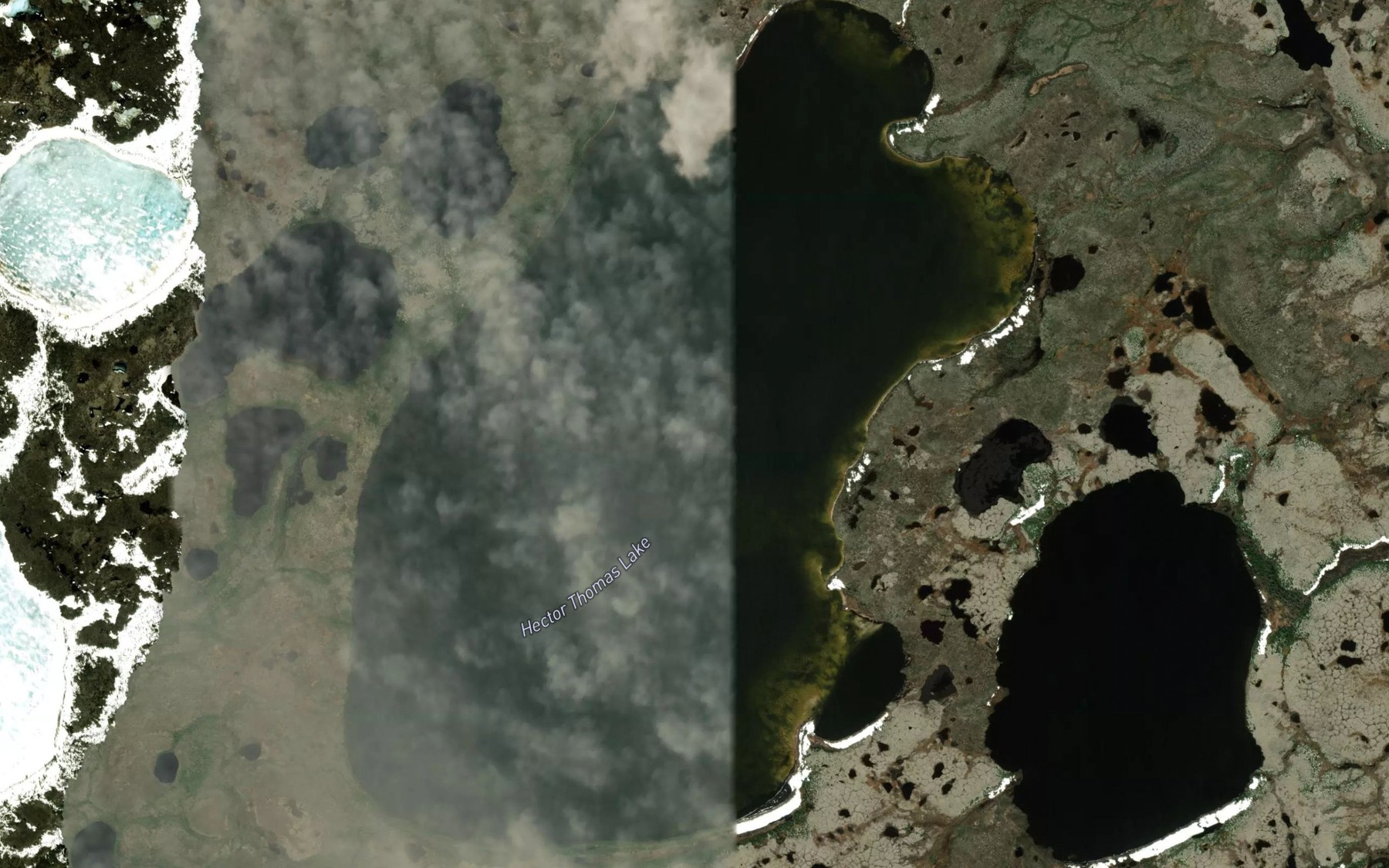 Satellite map of the Hector Thomas Lake