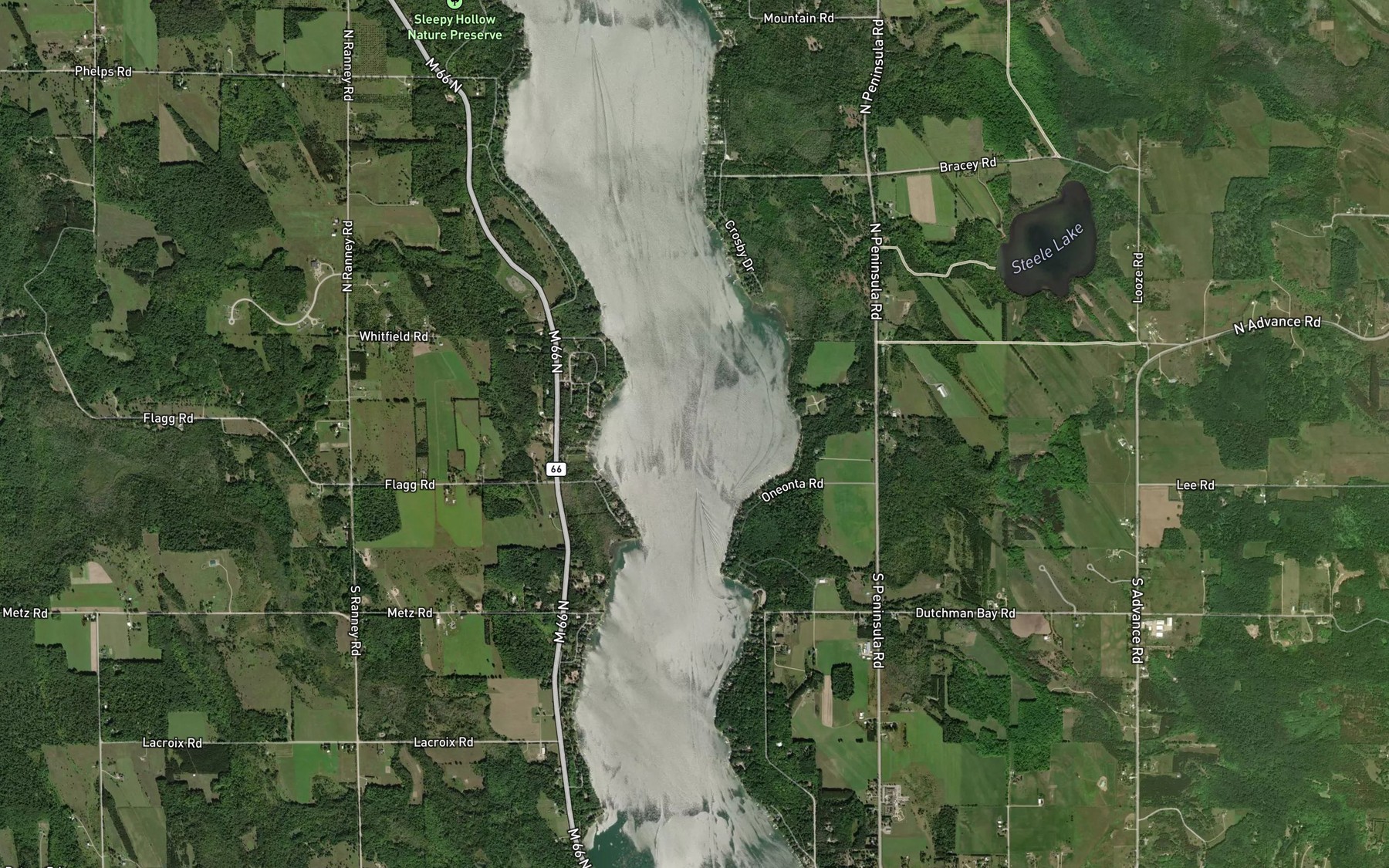 Satellite map of the South Arm