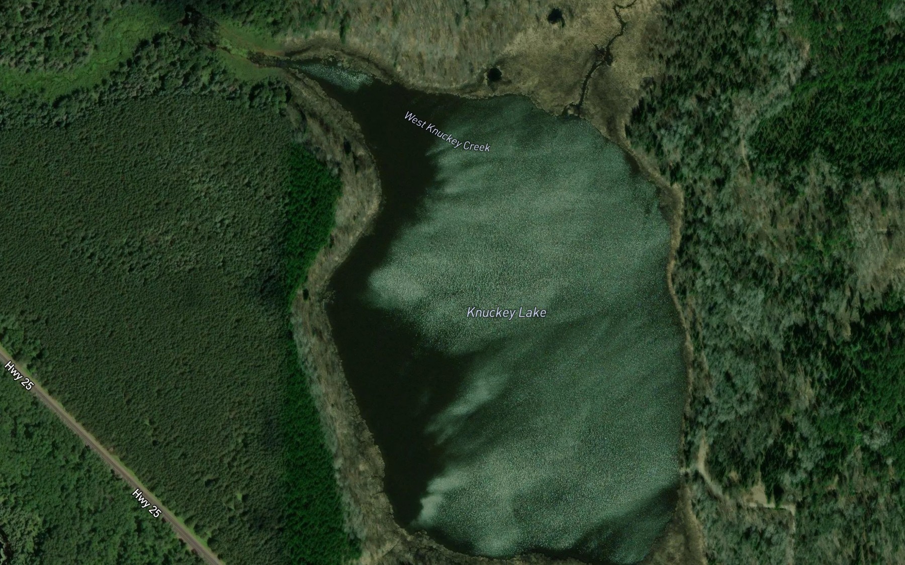 Satellite map of the Knuckey Lake