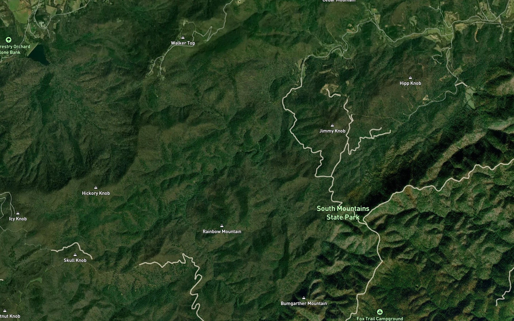 Satellite map of the He Creek