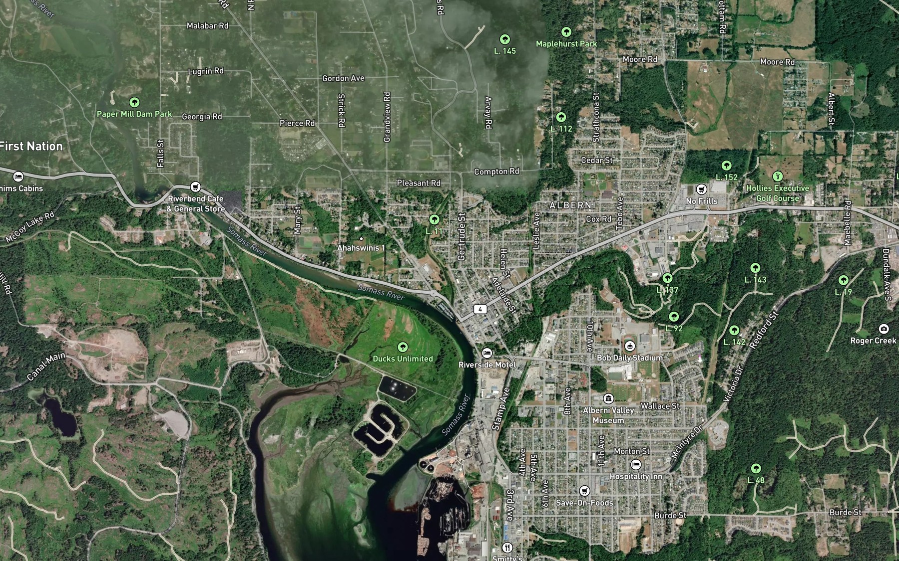 Satellite map of the Lugrin Creek