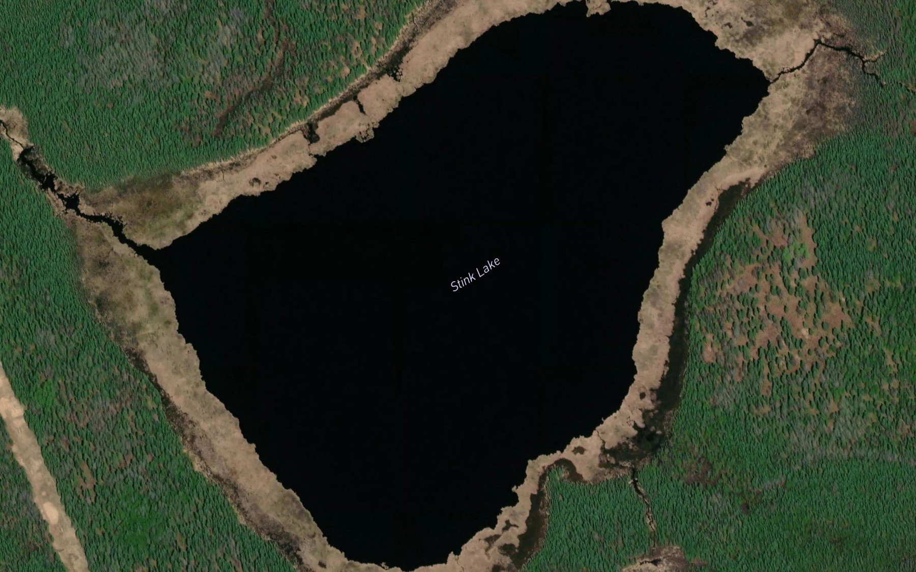 Satellite map of the Stink Lake