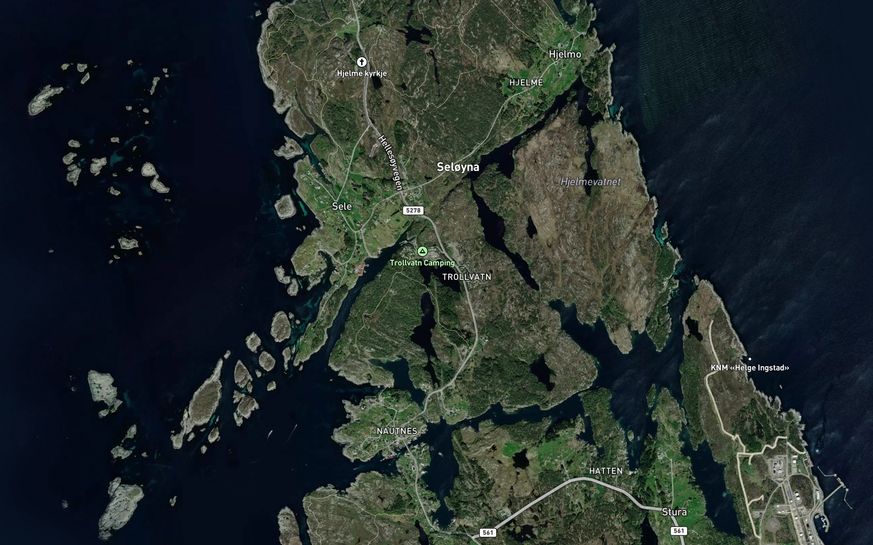Satellite map of the Trollevatnet