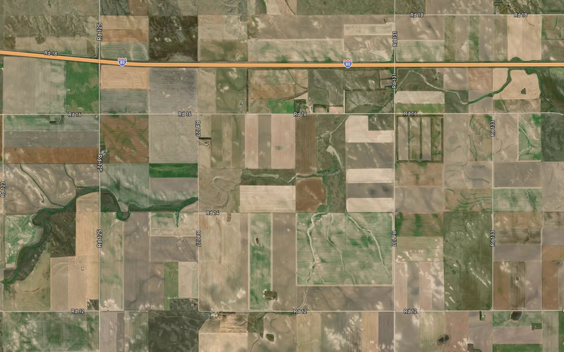 Satellite map of the Curtiselsen Reservoir