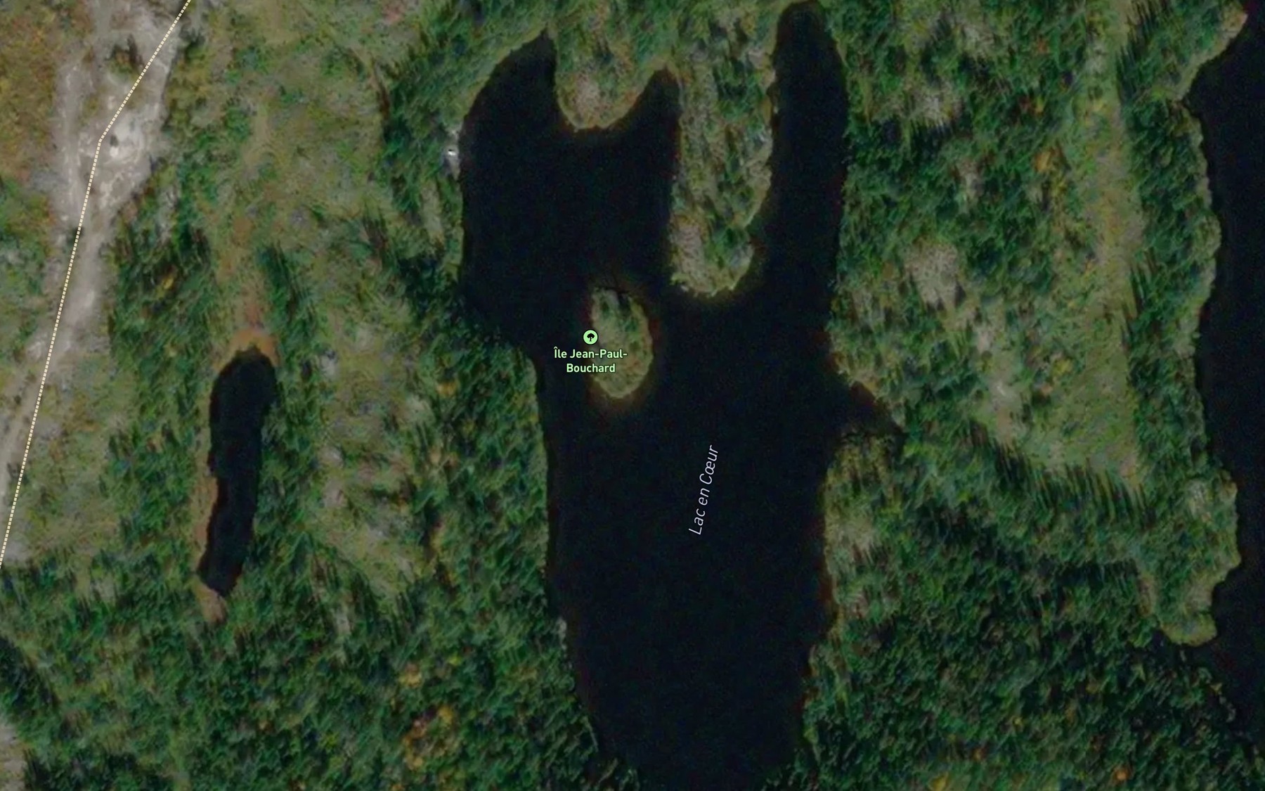 Satellite map of the Lac en Coeur