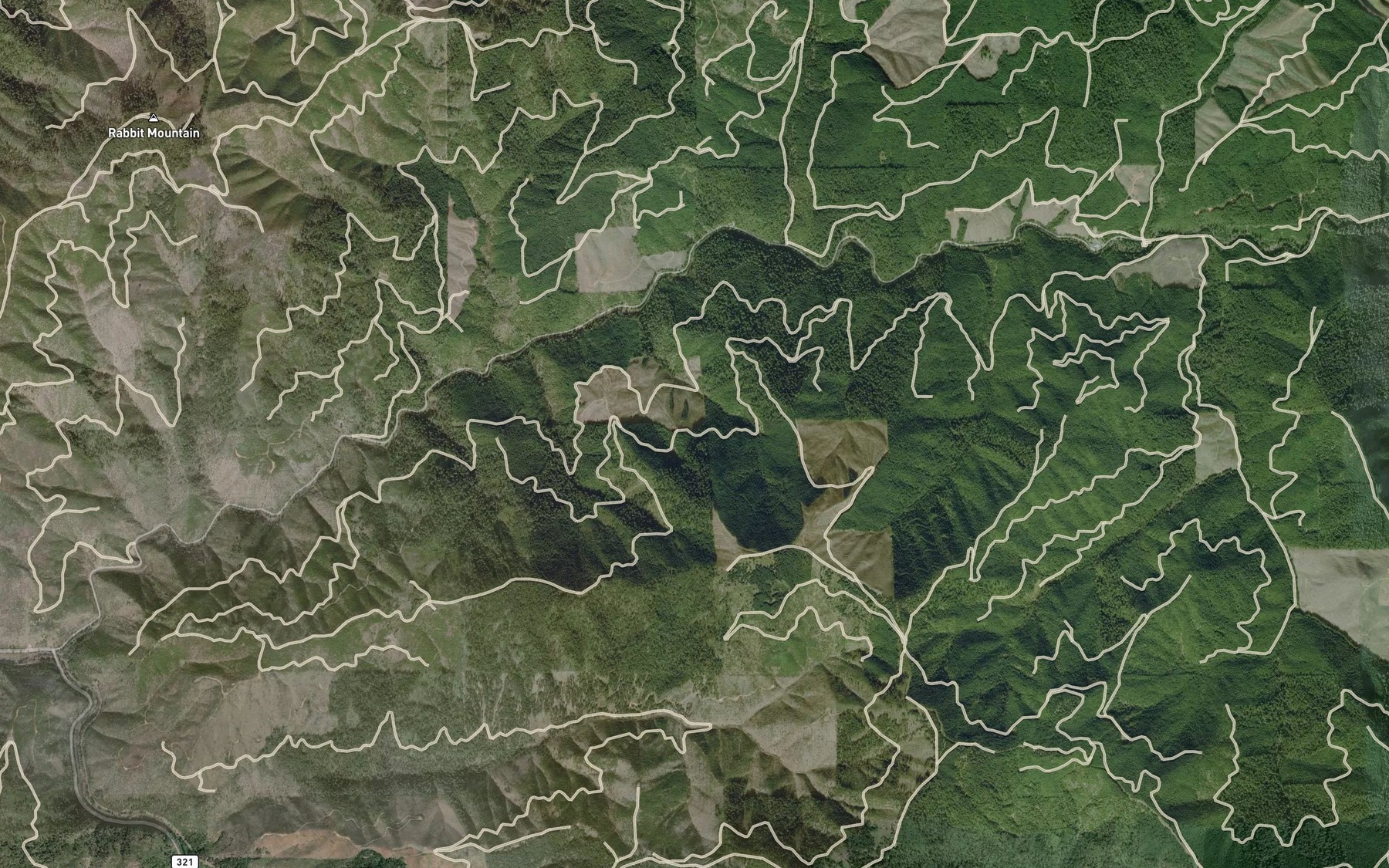 Satellite map of the Sullivan Creek