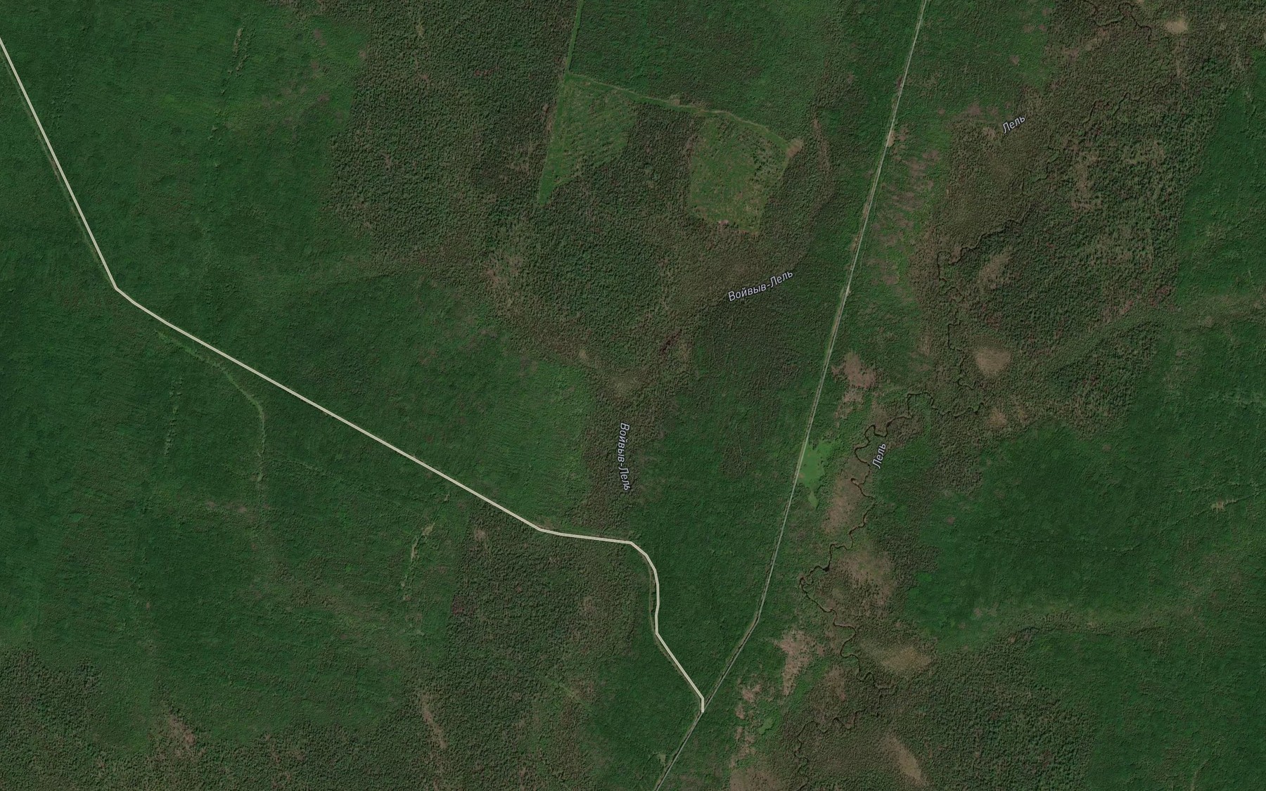 Satellite map of the Vostochnaya Lel'