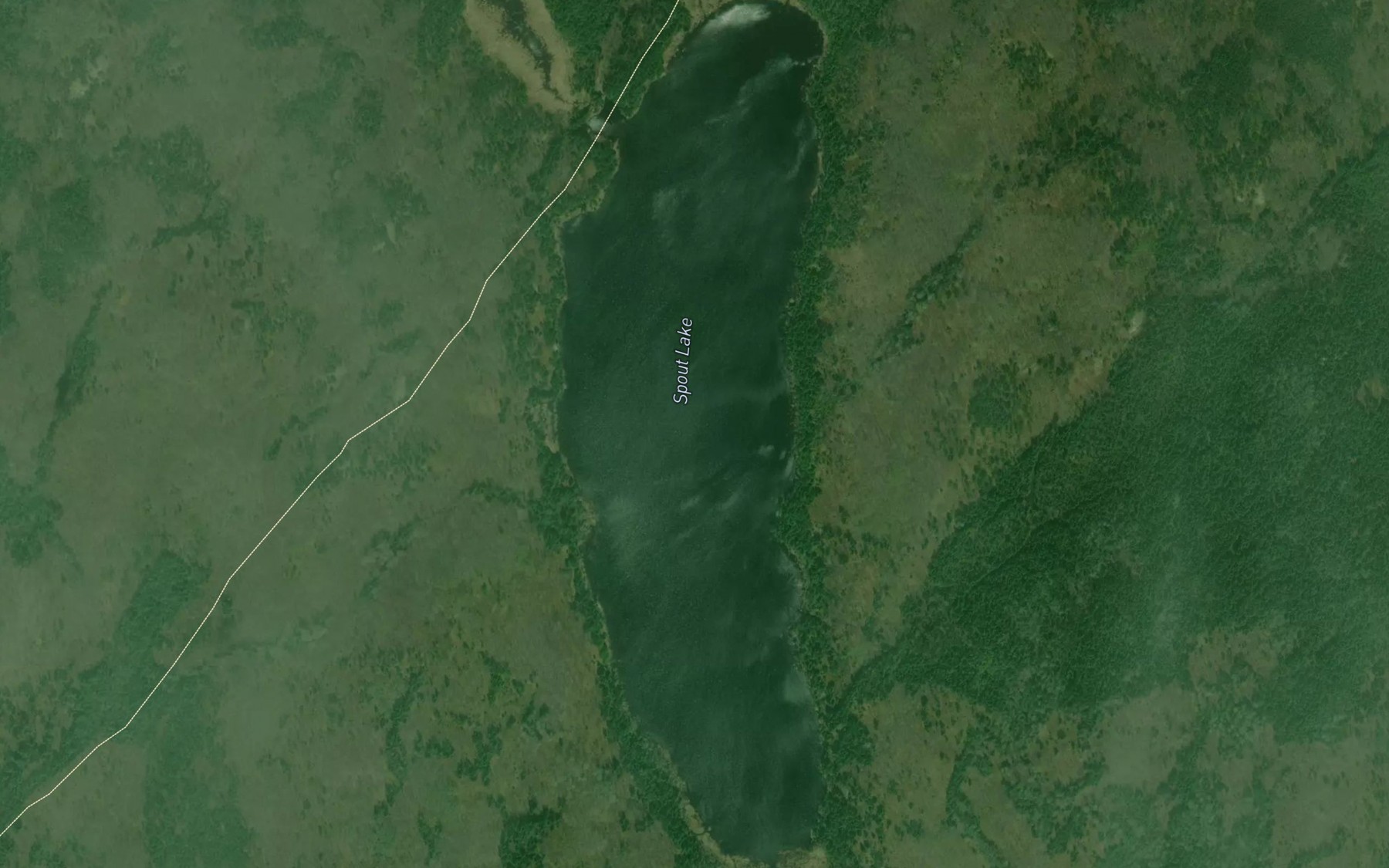 Satellite map of the Spout Lake