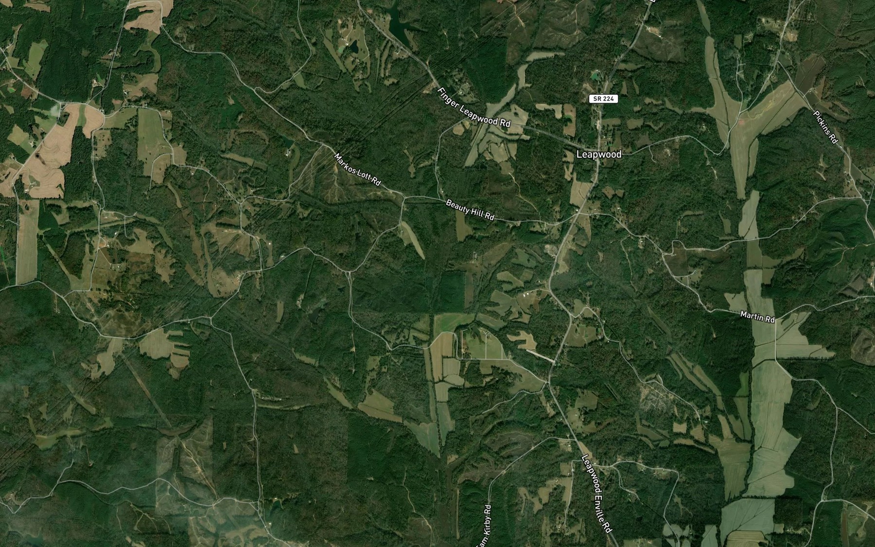 Satellite map of the Dry Creek