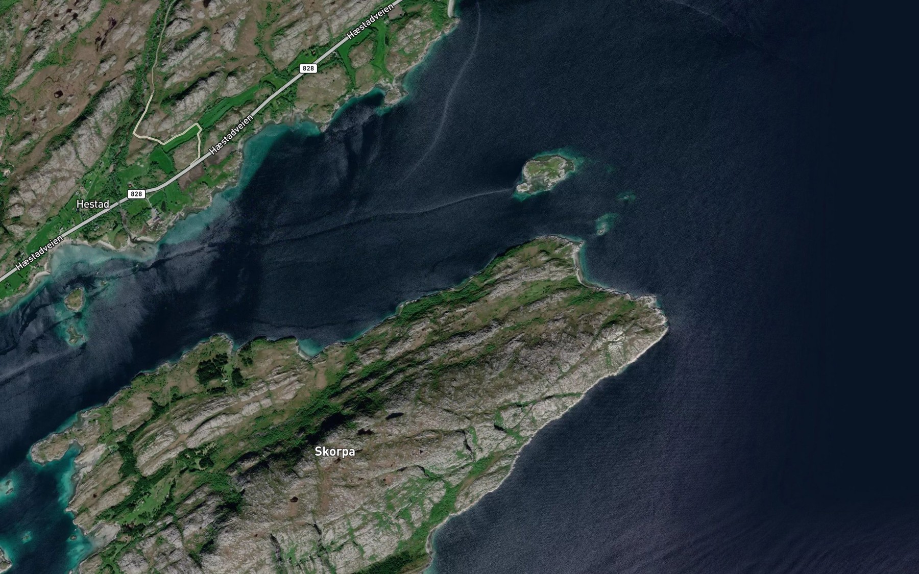 Satellite map of the Nord-Hestvikja