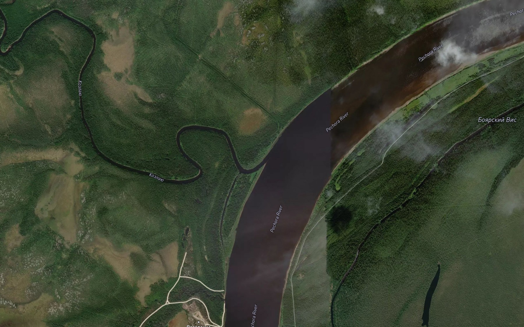 Satellite map of the Kozla-Yu