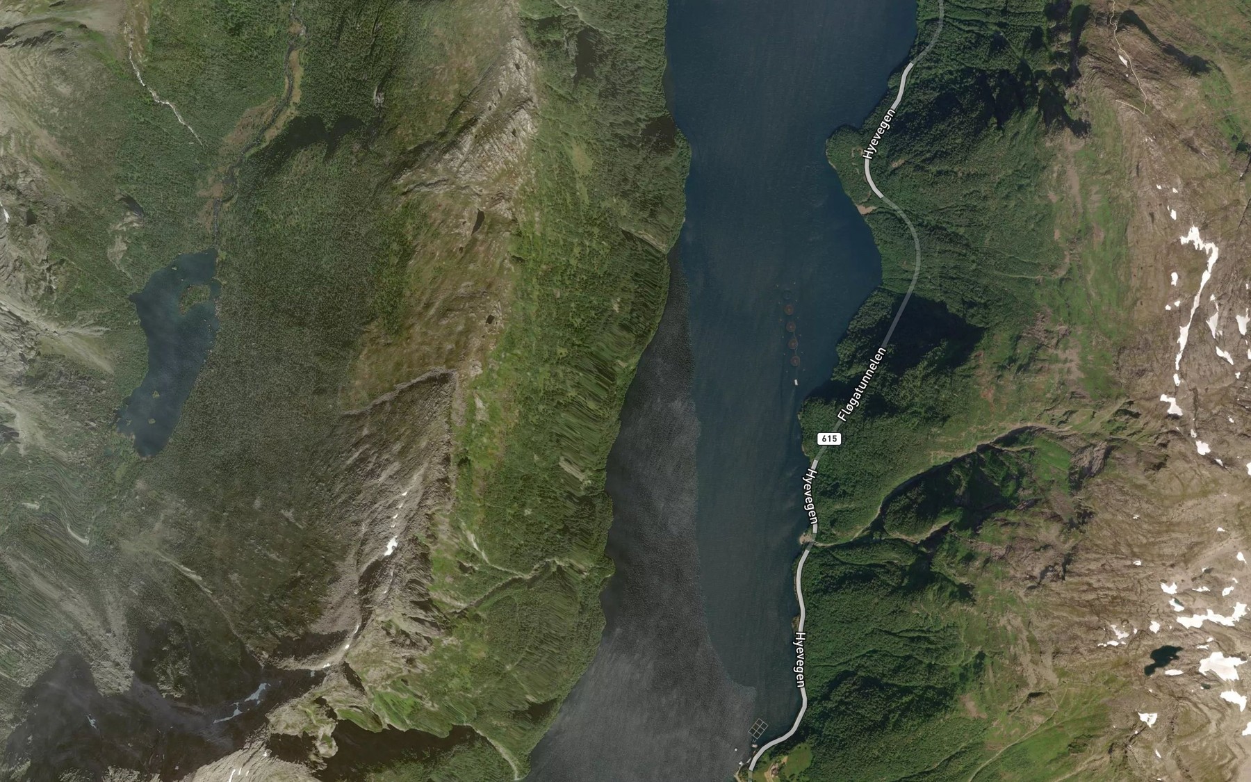 Satellite map of the Kjevika
