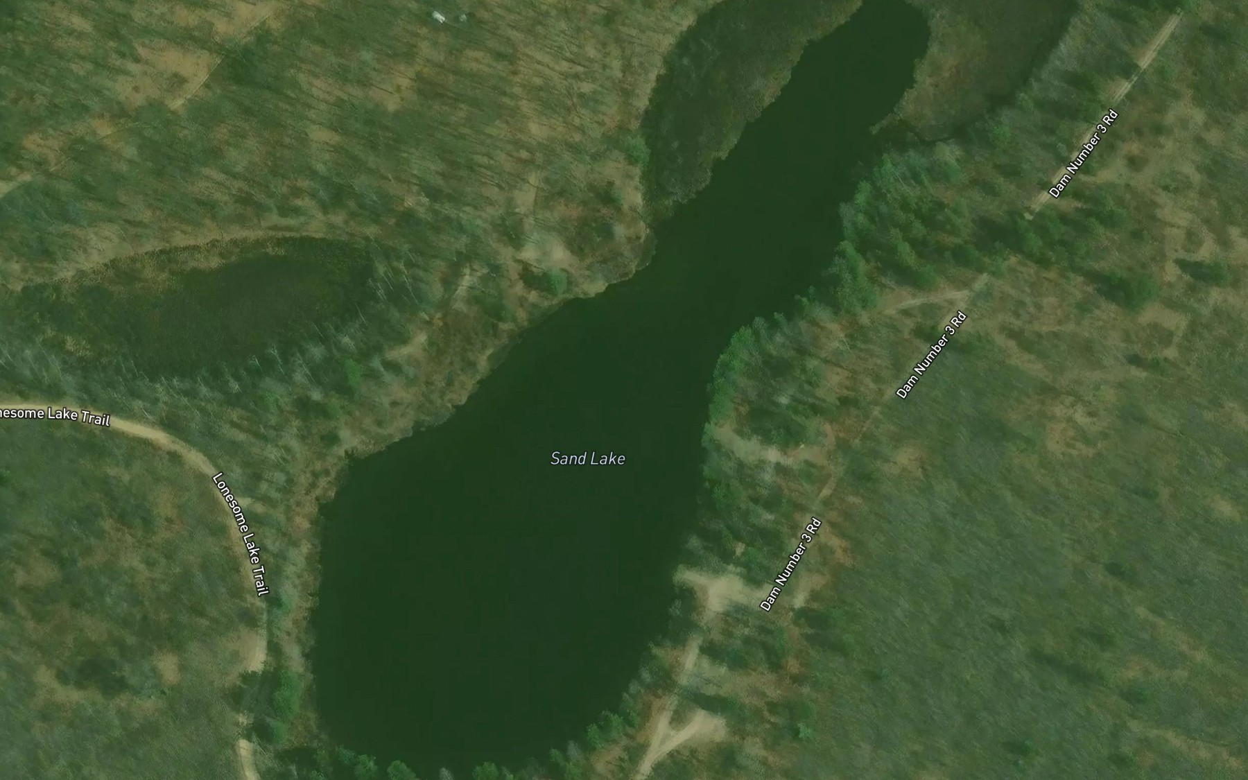 Satellite map of the Sand Lake