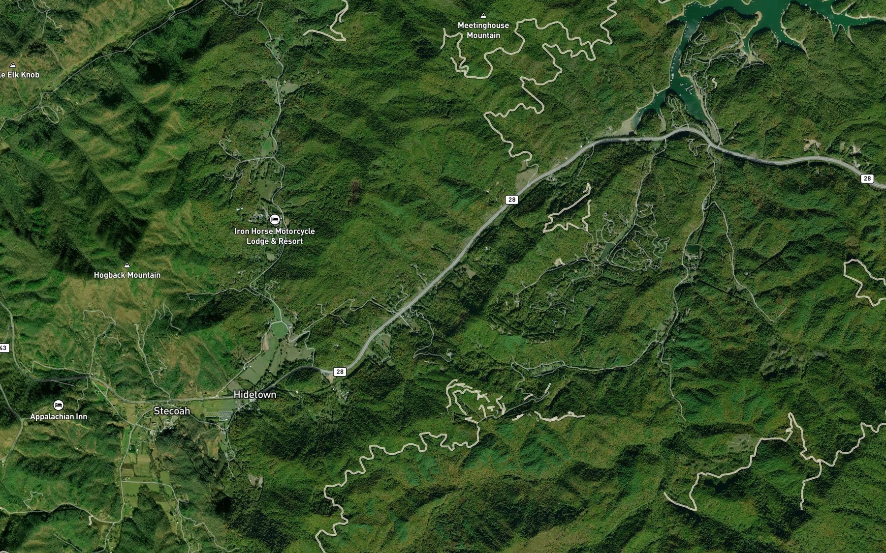 Satellite map of the Little Branch
