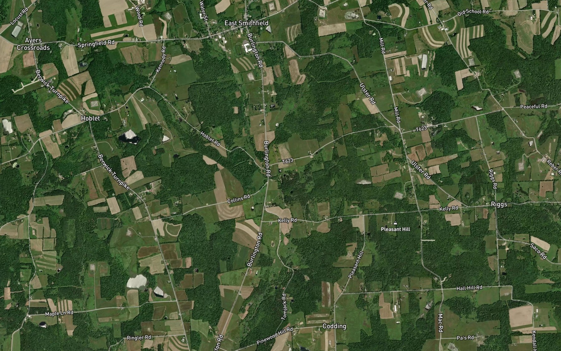 Satellite map of the Peas Creek