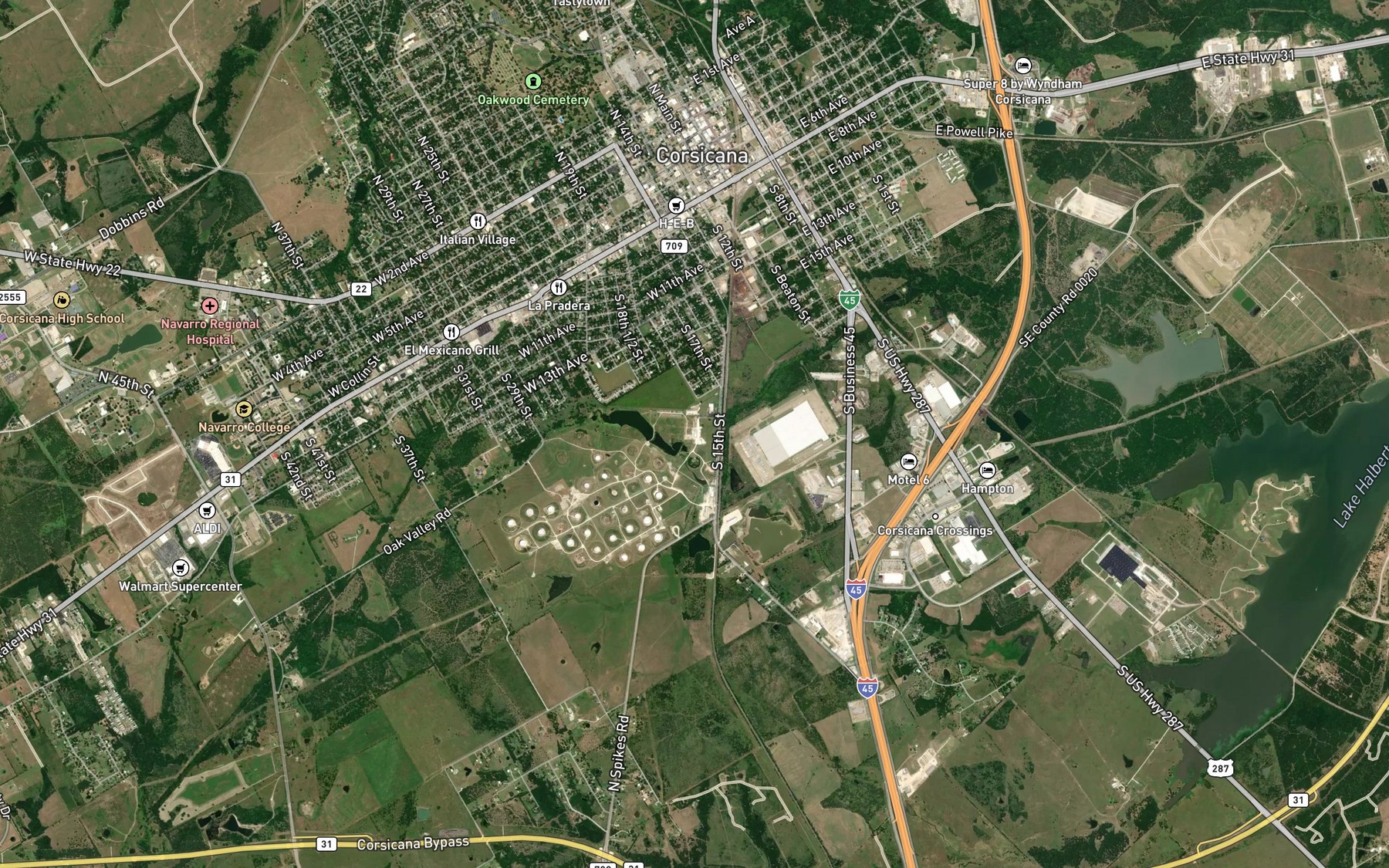 Satellite map of the Mobil Pipeline Lake
