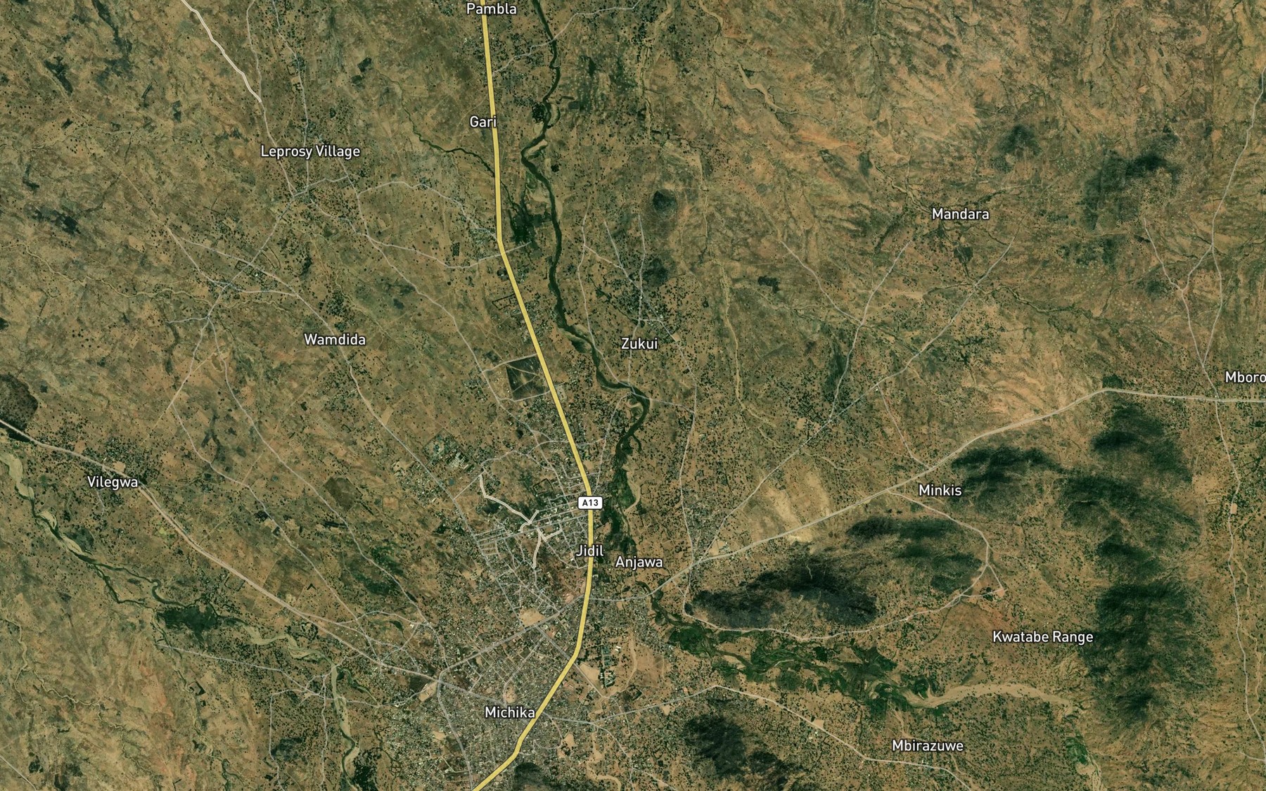 Satellite map of the Rafin Buwai