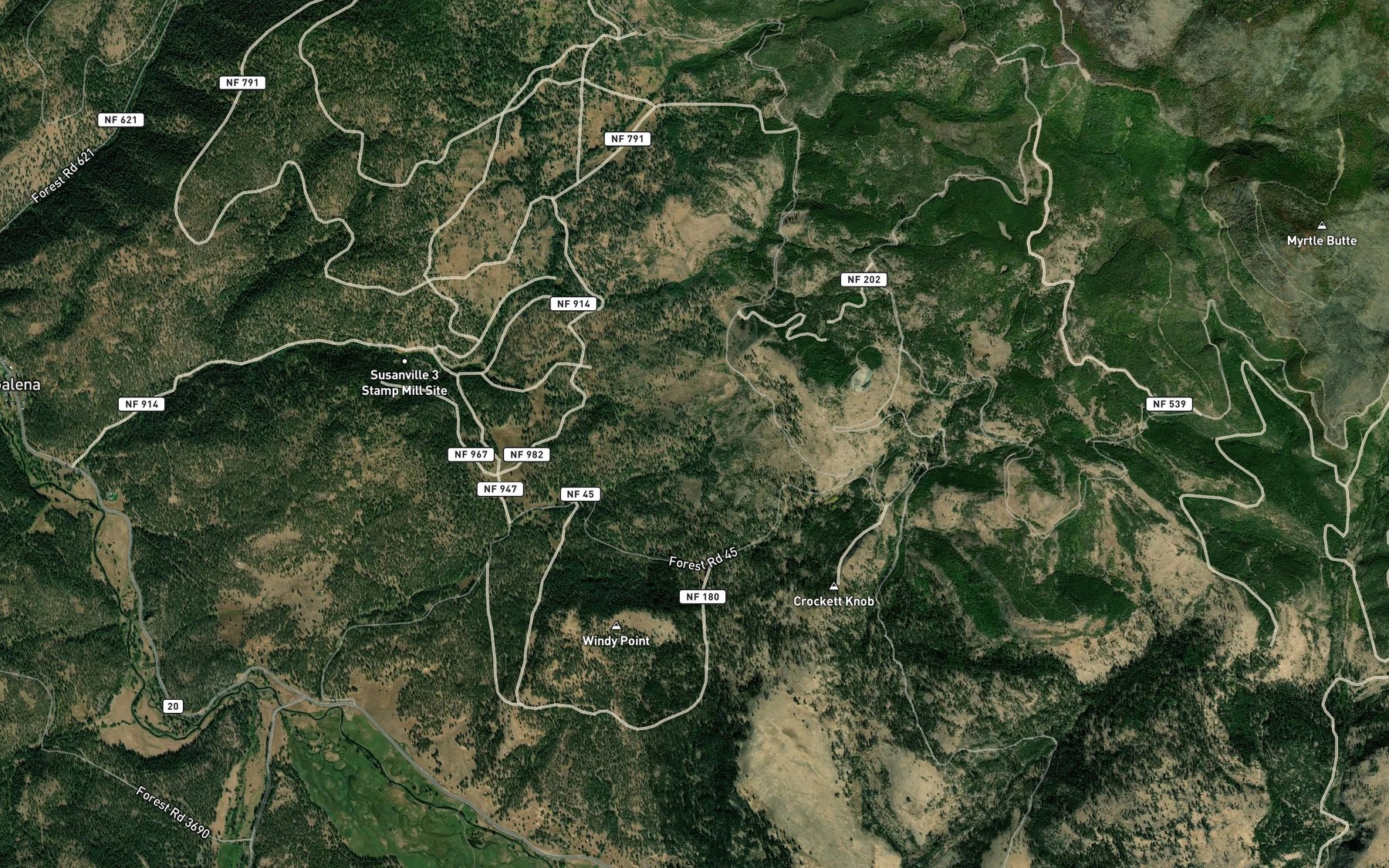 Satellite map of the Holloway Spring