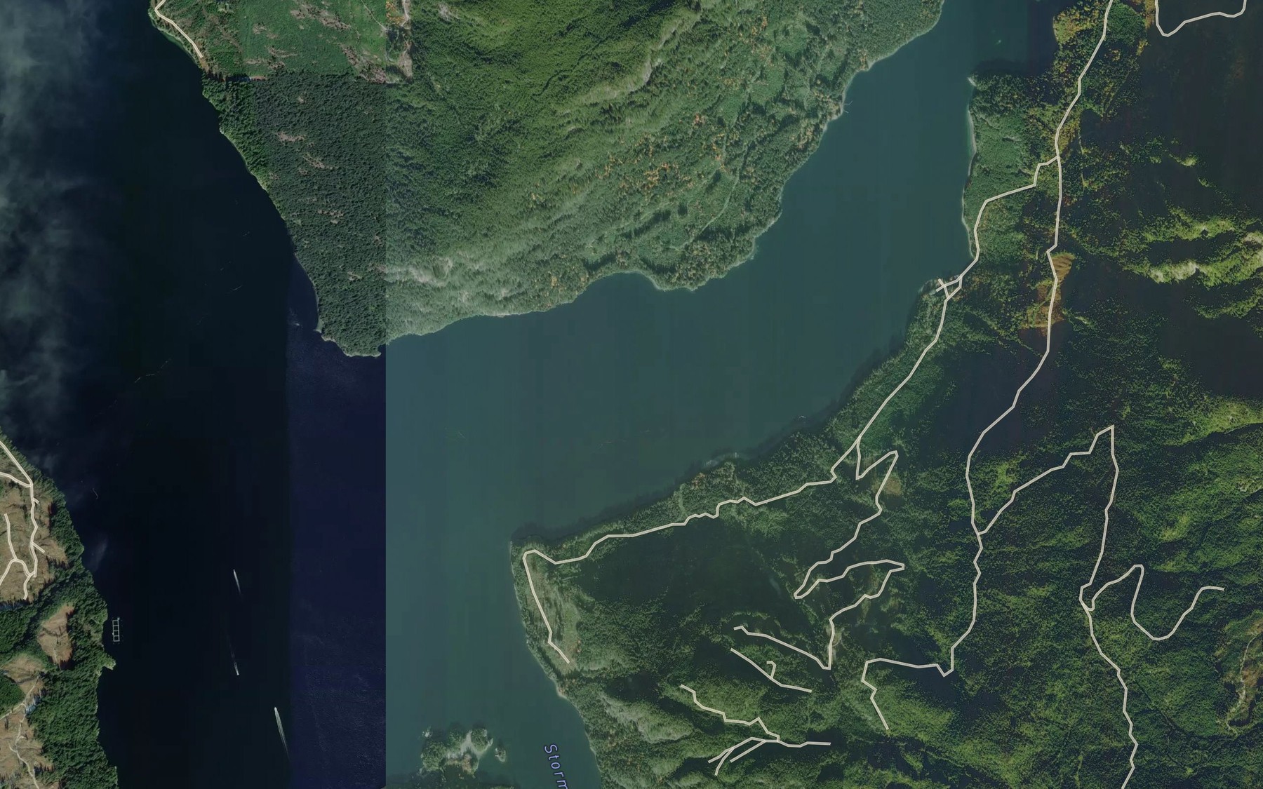 Satellite map of the Narrows Inlet