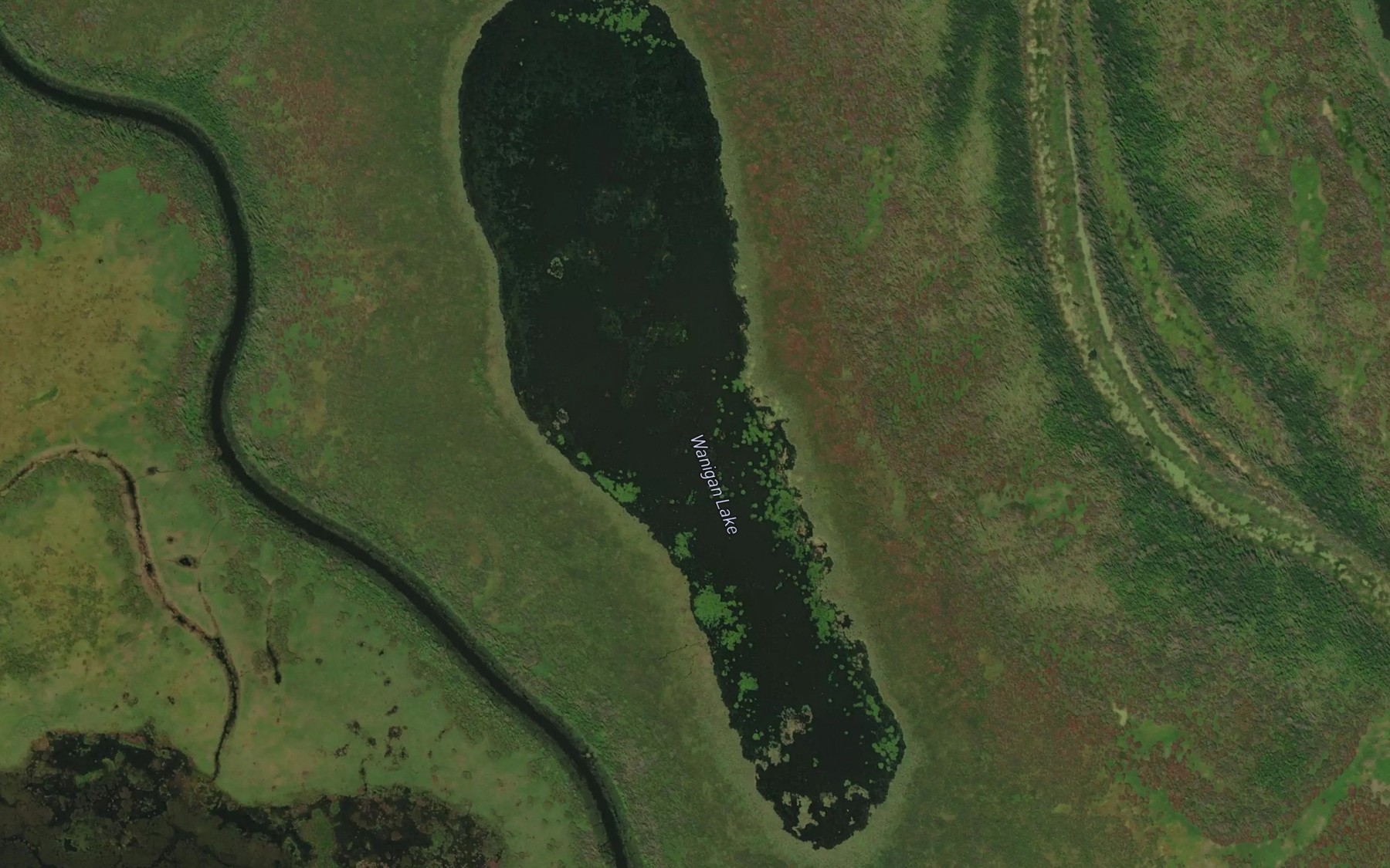 Satellite map of the Wanigan Lake