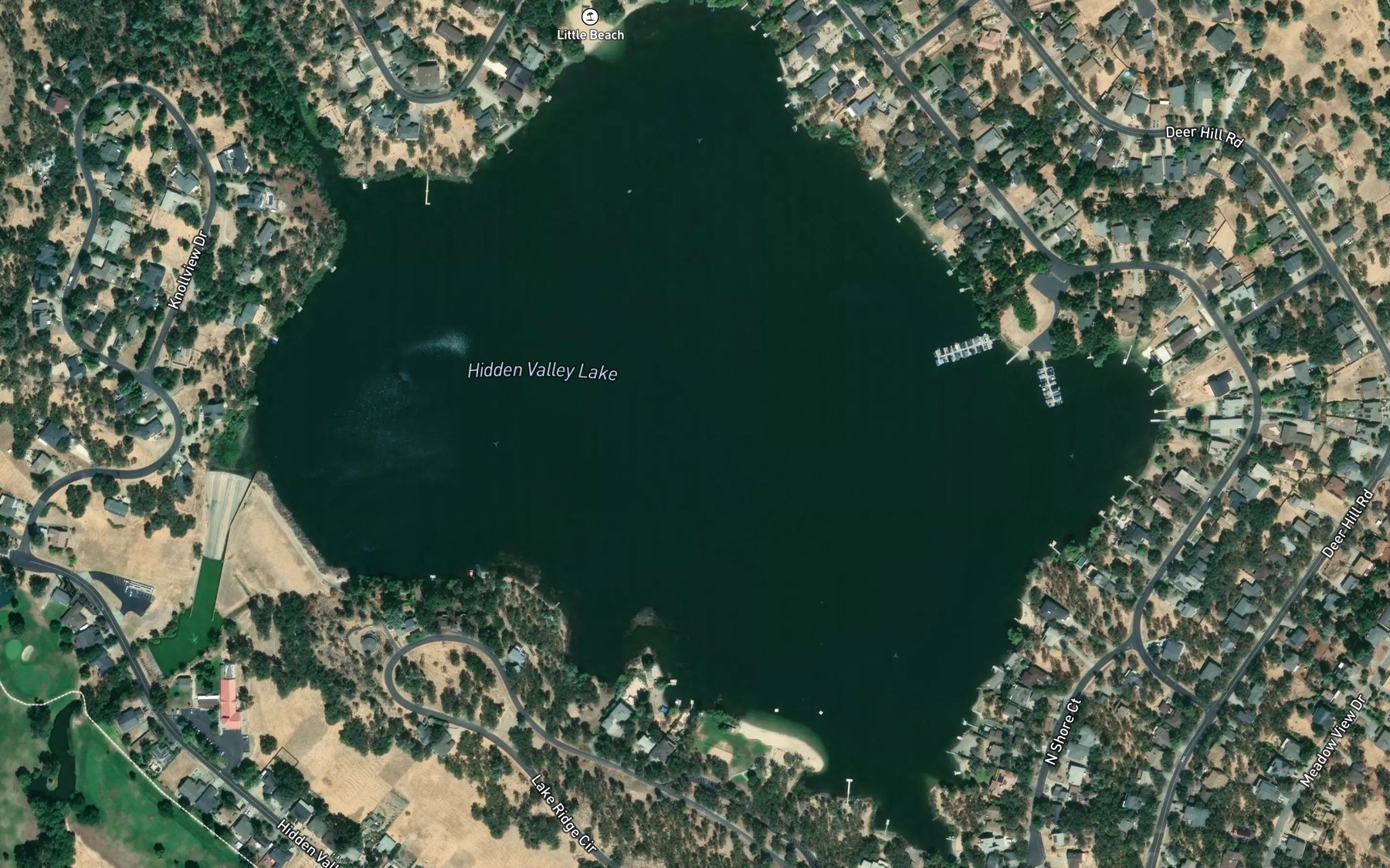 Satellite map of the Hidden Valley Lake
