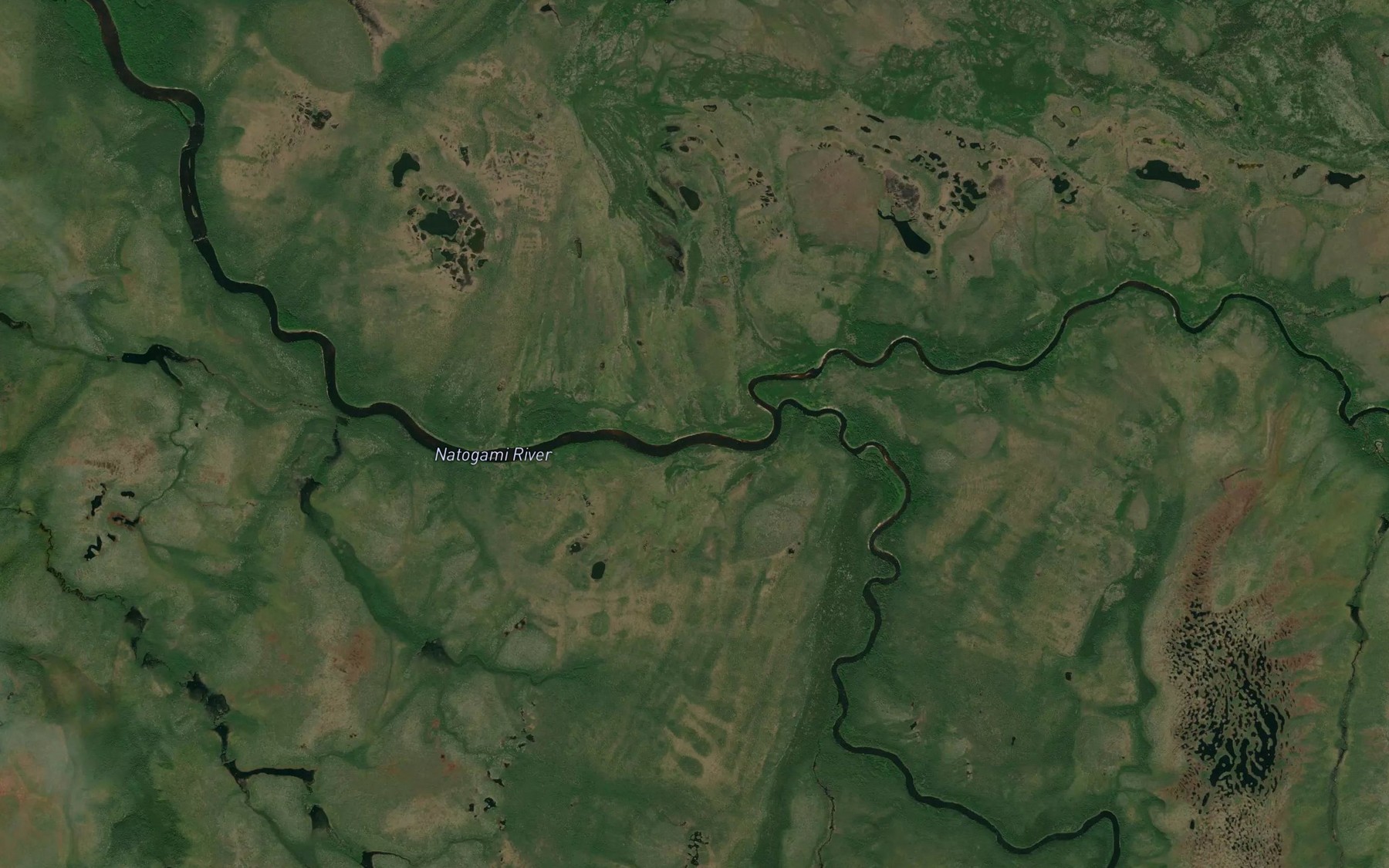 Satellite map of the Kiyask River