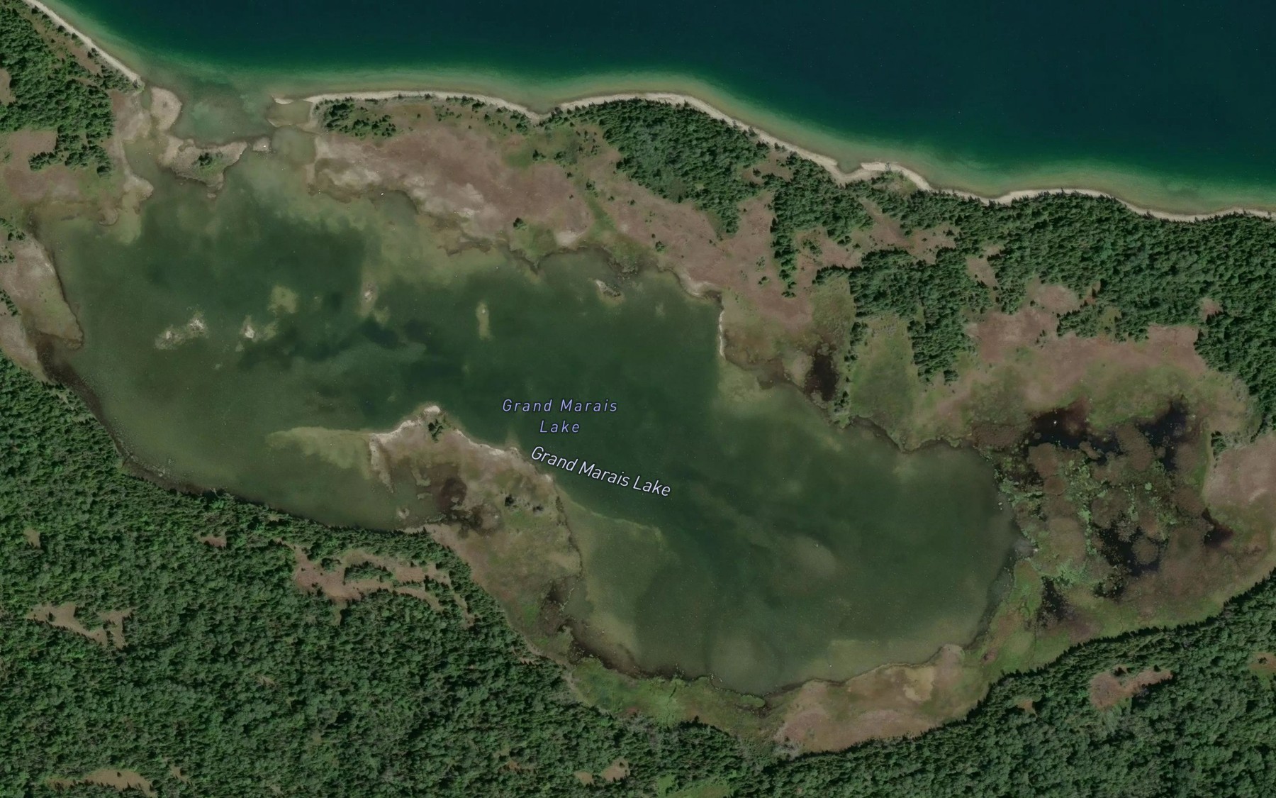 Satellite map of the Grand Marais Lake