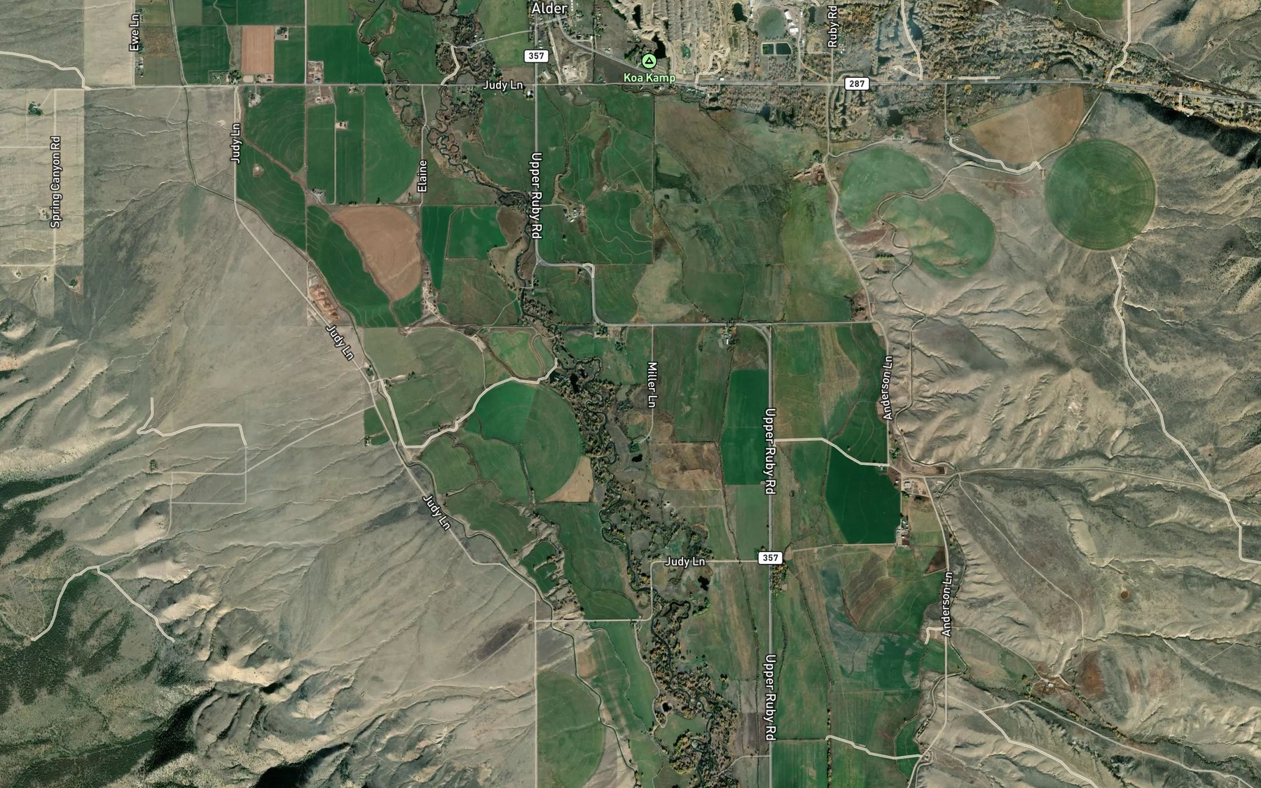 Satellite map of the Phillips Ditch