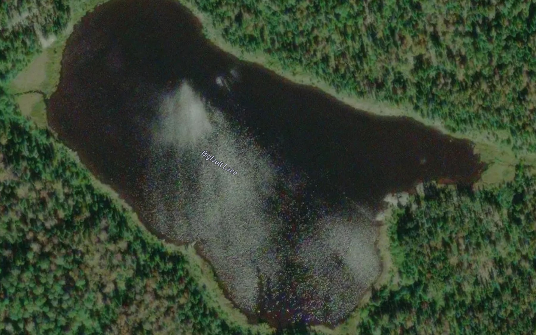 Satellite map of the Bigfault Lake