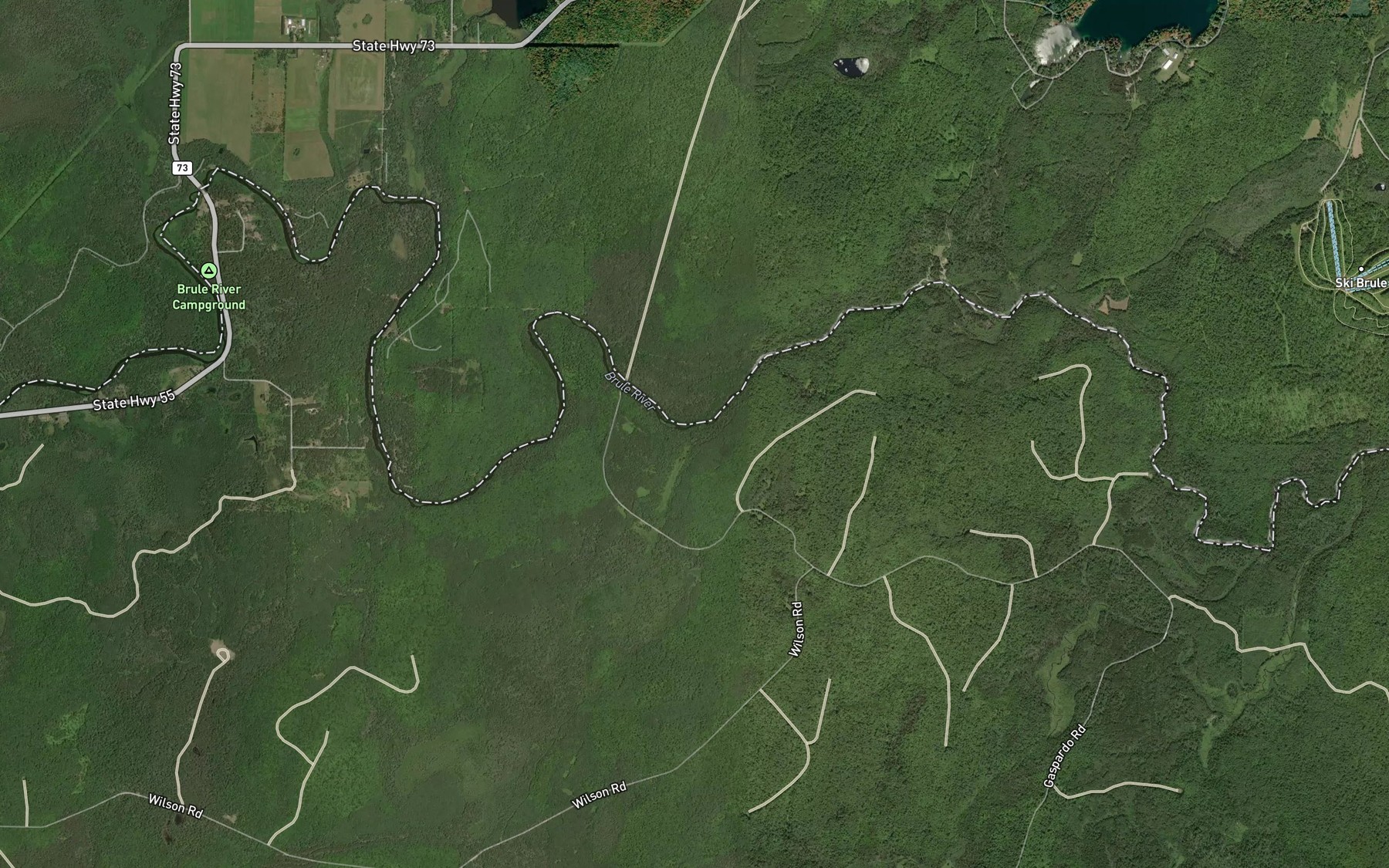 Satellite map of the Wilson Creek