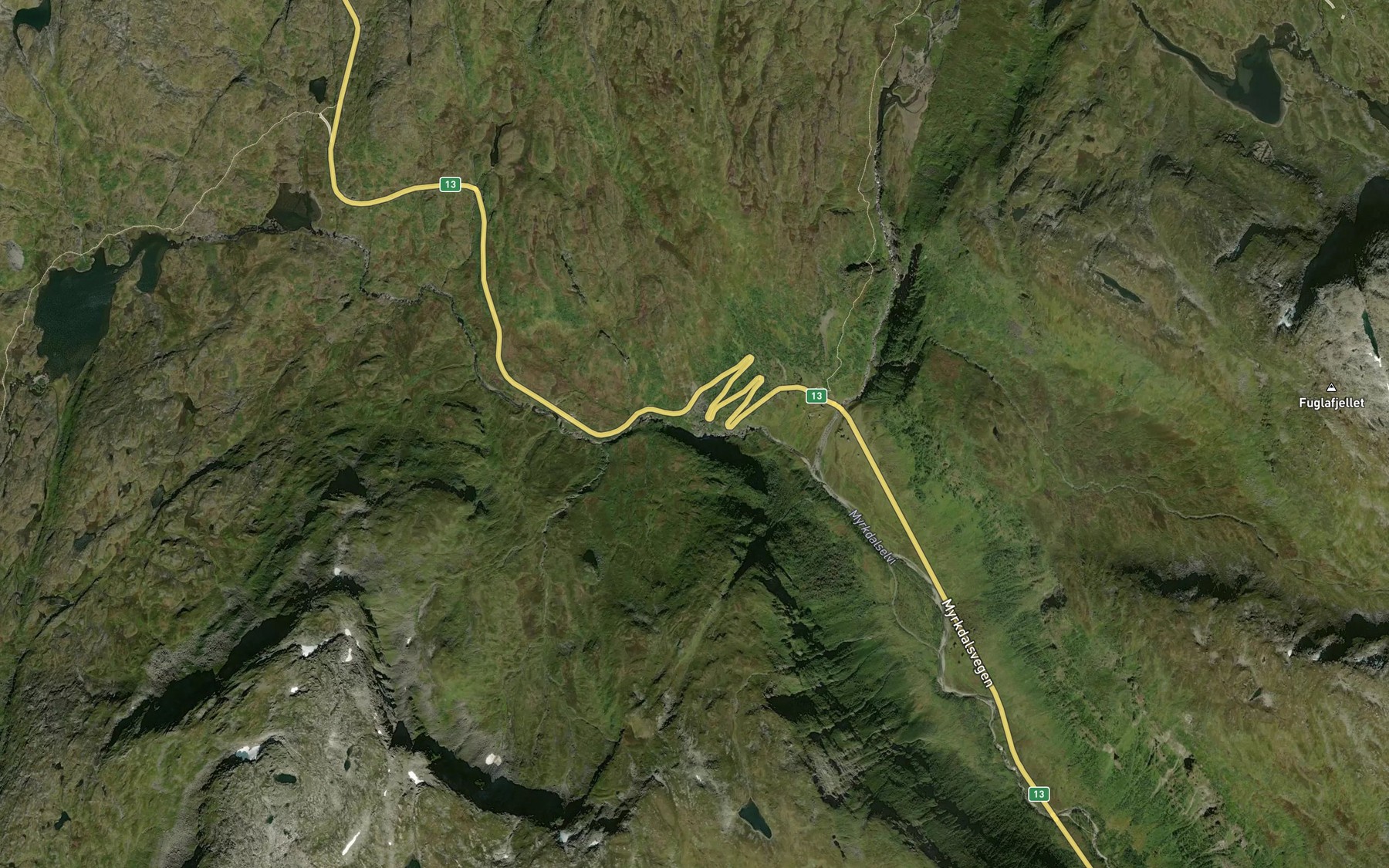 Satellite map of the Sendefossen