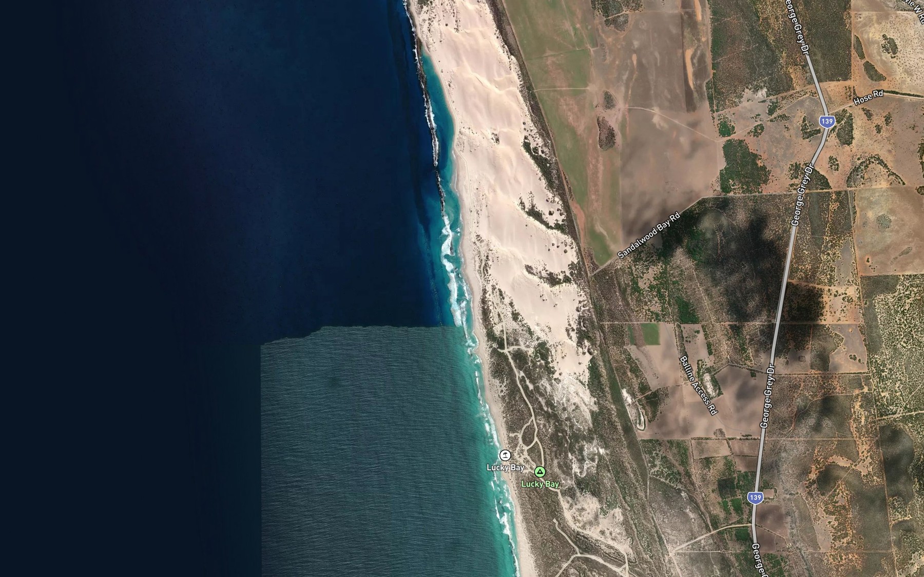 Satellite map of the Half Way Bay
