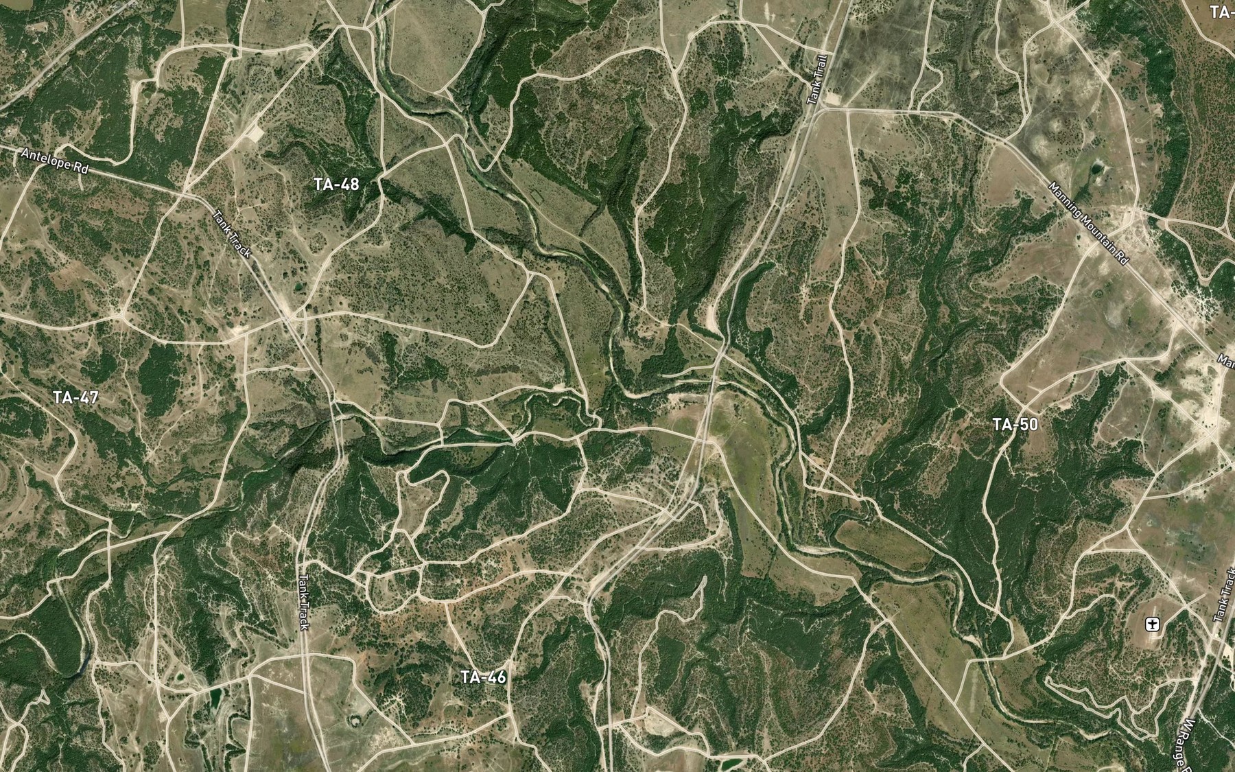 Satellite map of the Table Rock Creek