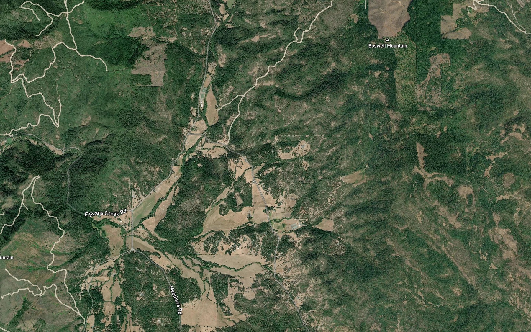 Satellite map of the Rexrood Springs