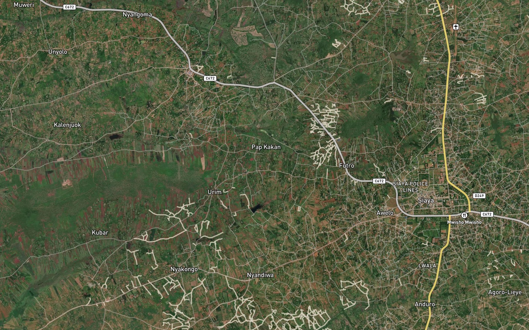 Satellite map of the Hutror