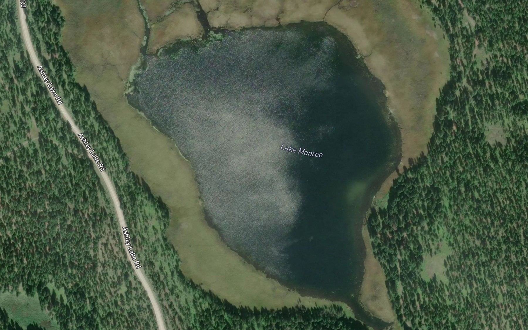 Satellite map of the Lake Monroe