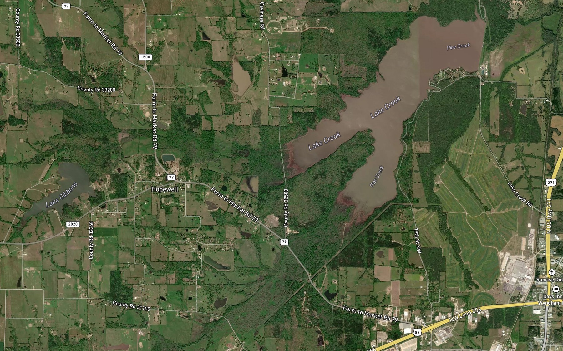 Satellite map of the Little Pine Creek